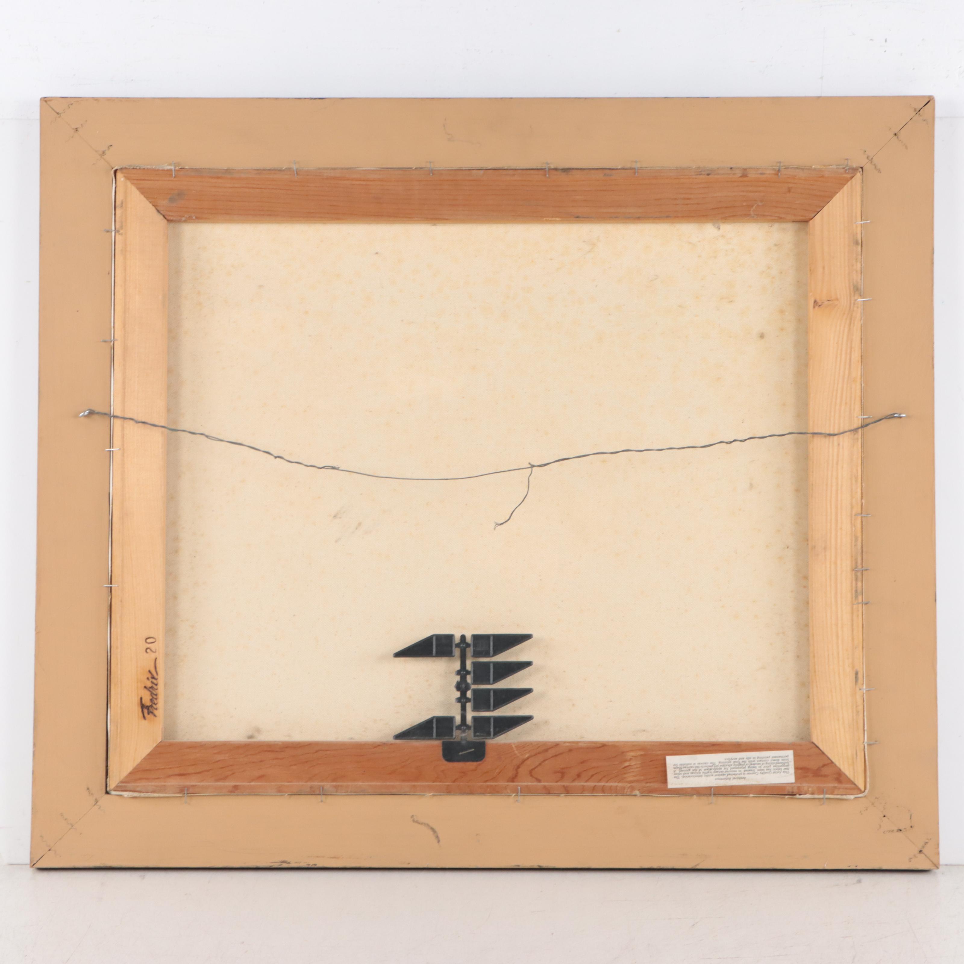 Joyce Kotting Basye Folk Art Acrylic Painting, 1986