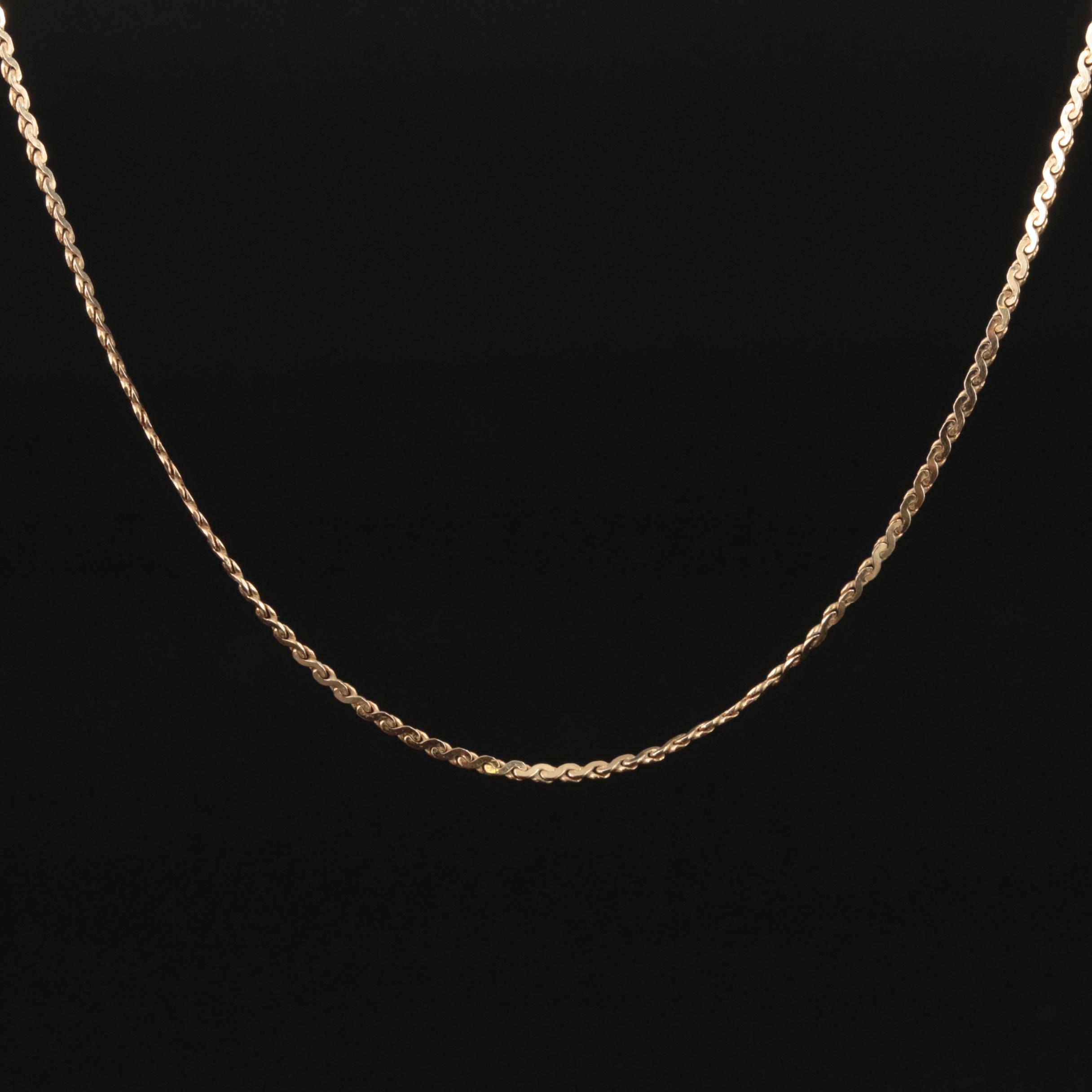 14K Serpentine Chain Necklace