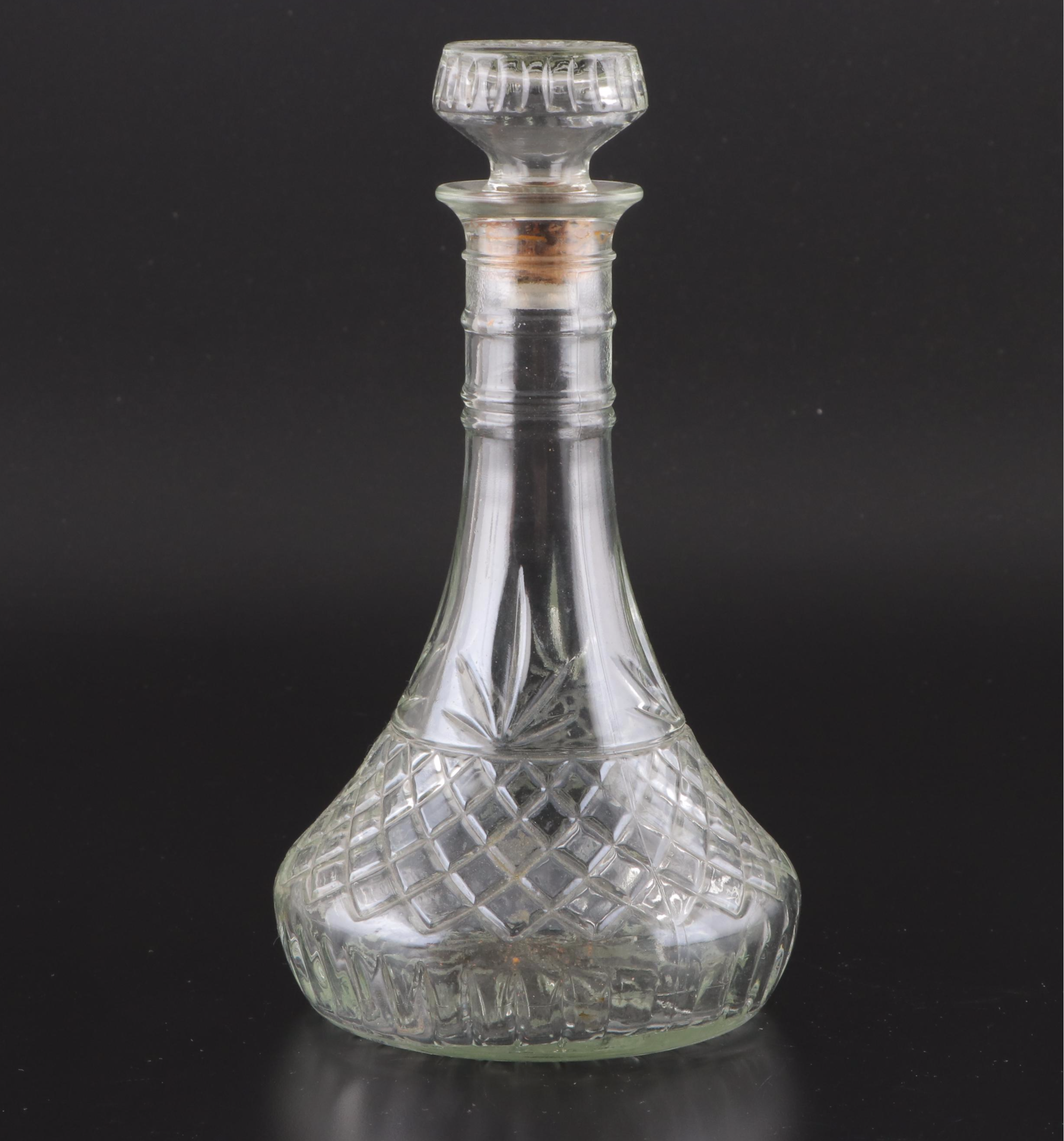 Anchor Hocking Star and Cameo Medallion and Other Pressed Glass Decanters