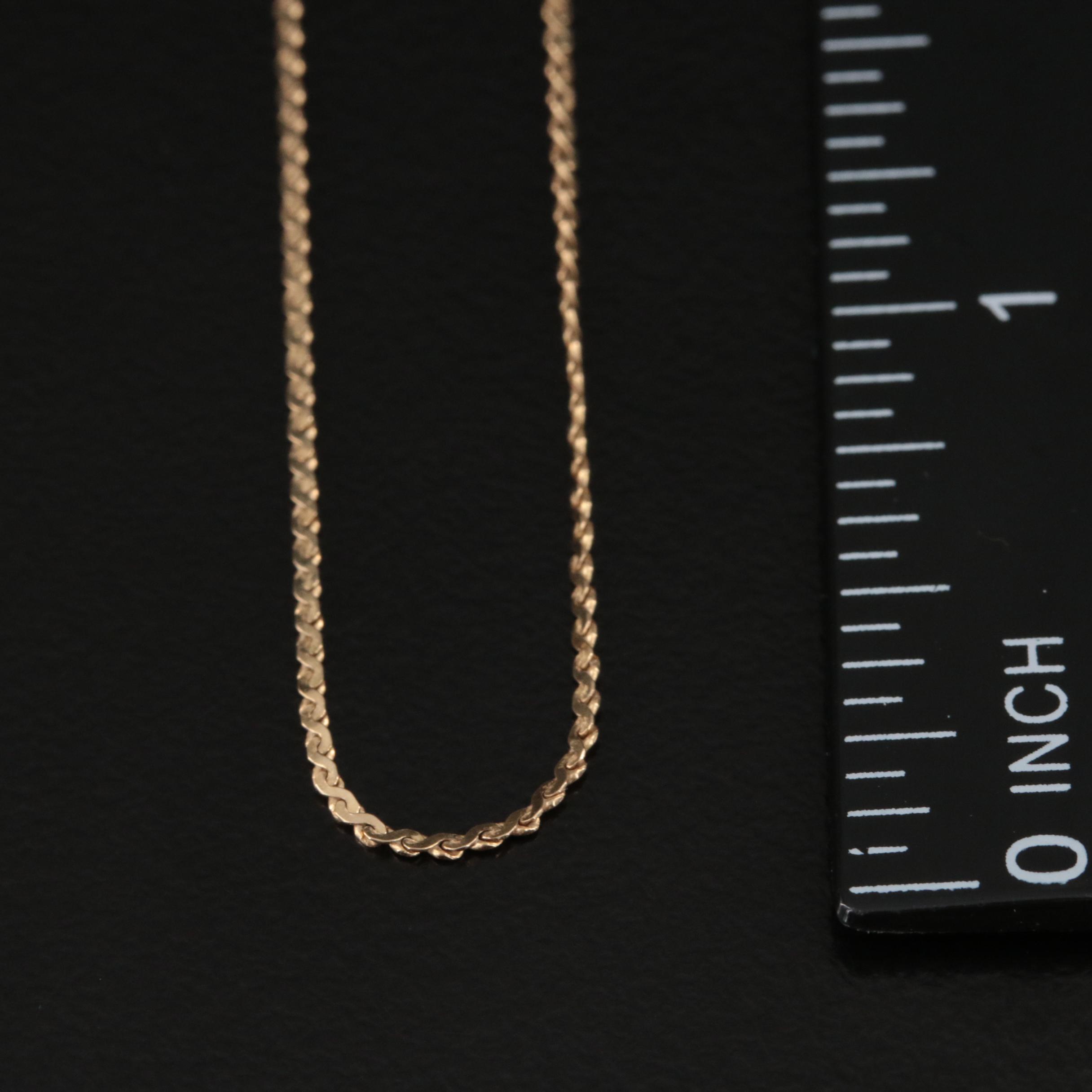 14K Serpentine Chain Necklace