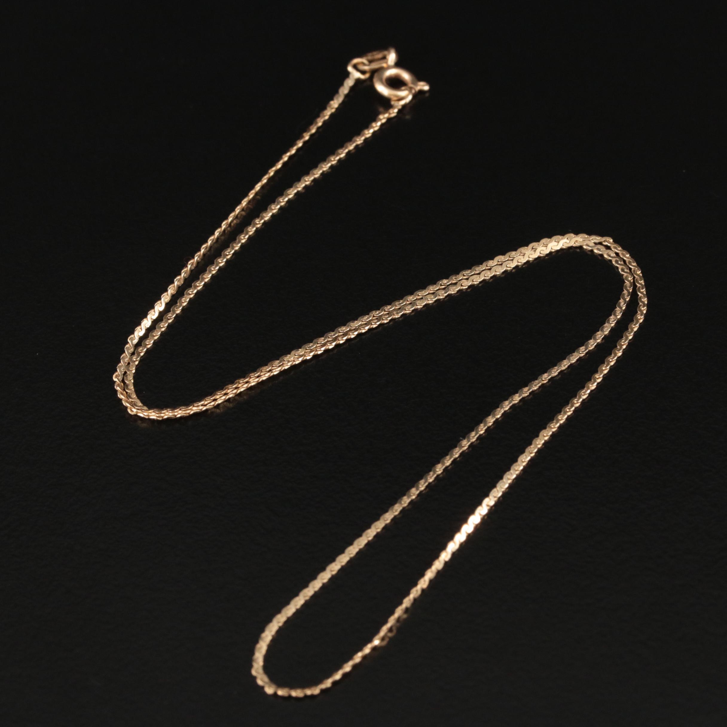 14K Serpentine Chain Necklace