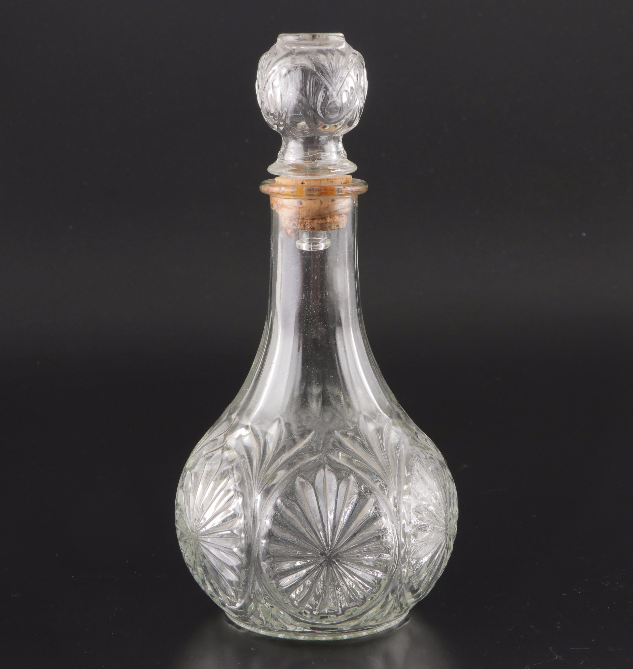 Anchor Hocking Star and Cameo Medallion and Other Pressed Glass Decanters