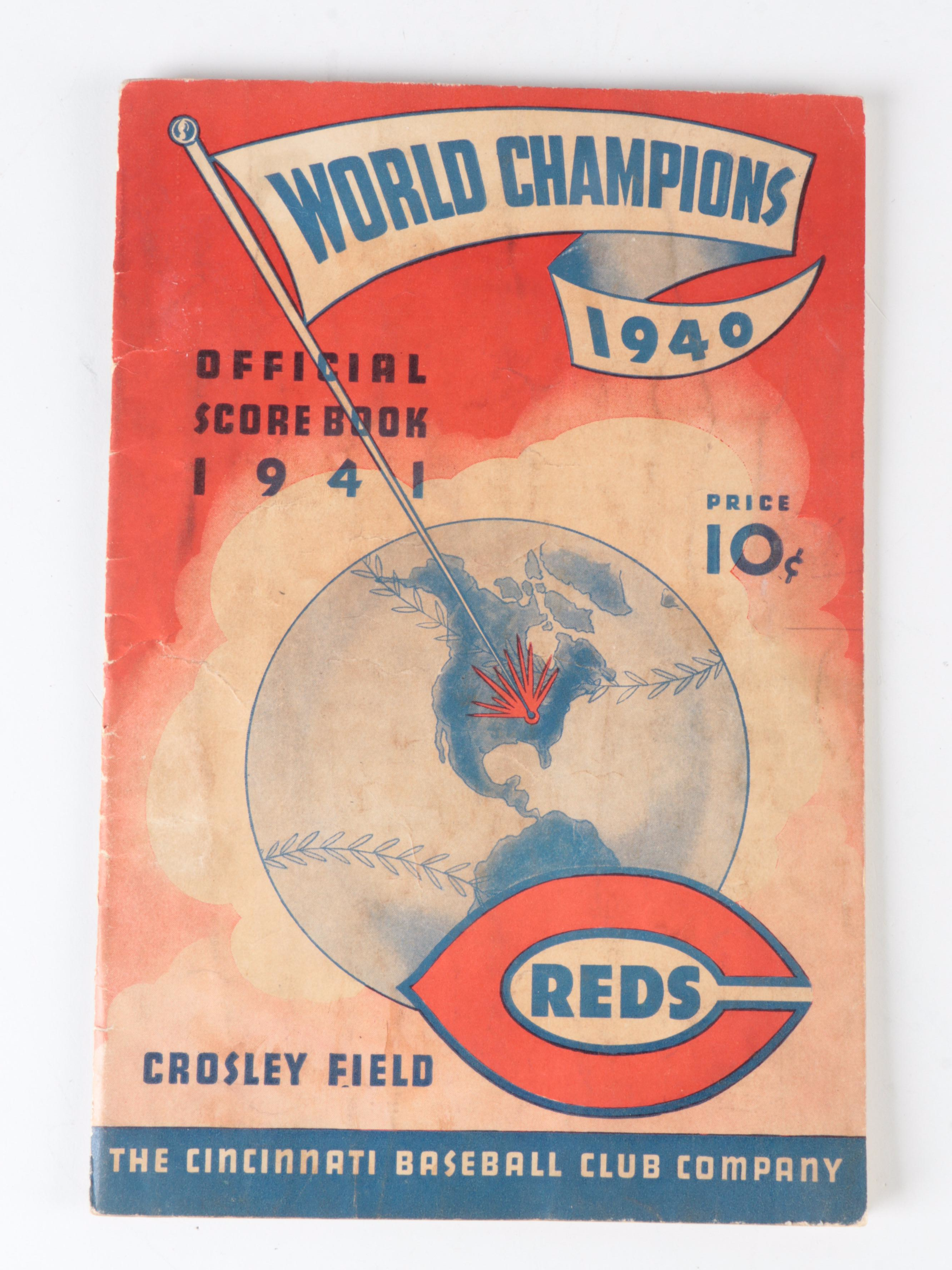 Cincinnati Reds 1941, 1946 and 1954 MLB Season Score Books