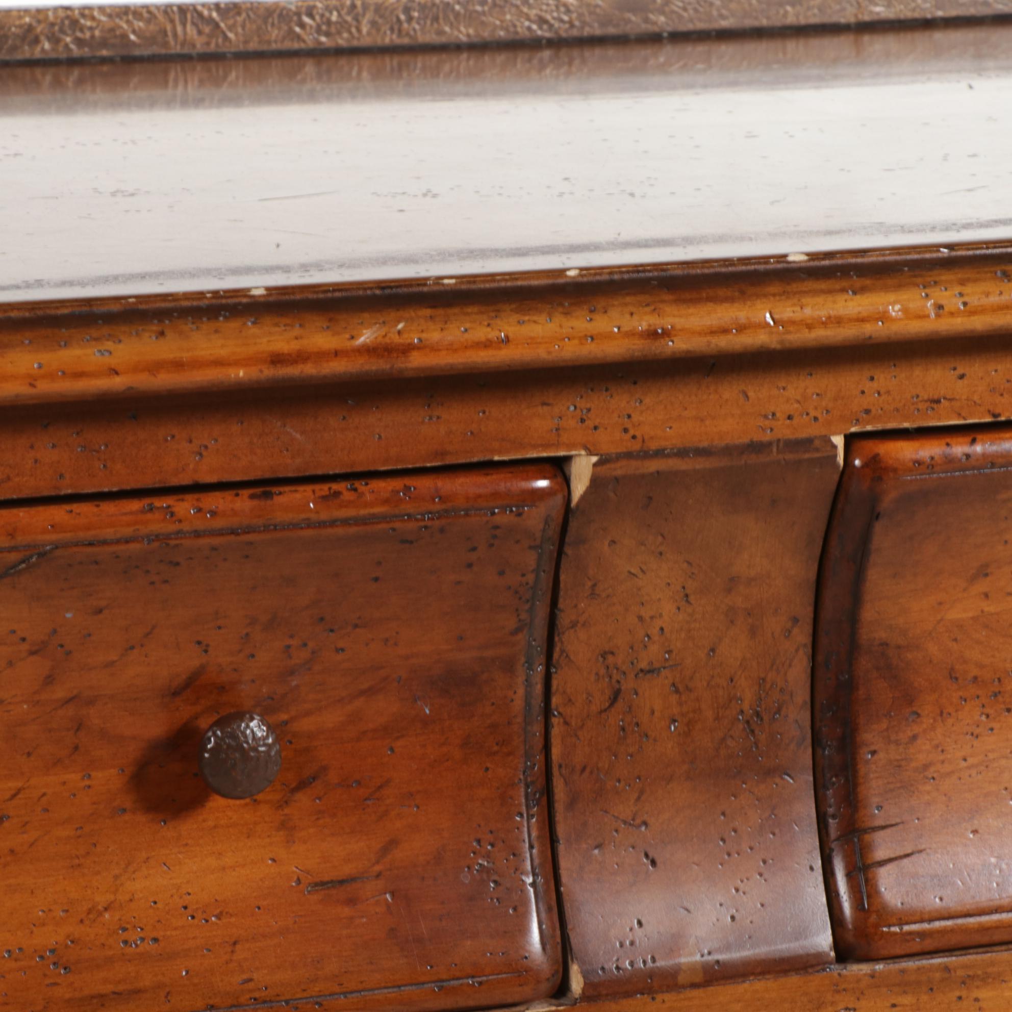 Henredon "Registry" French Style Fruitwood and Iron Buffet a Deux Corps