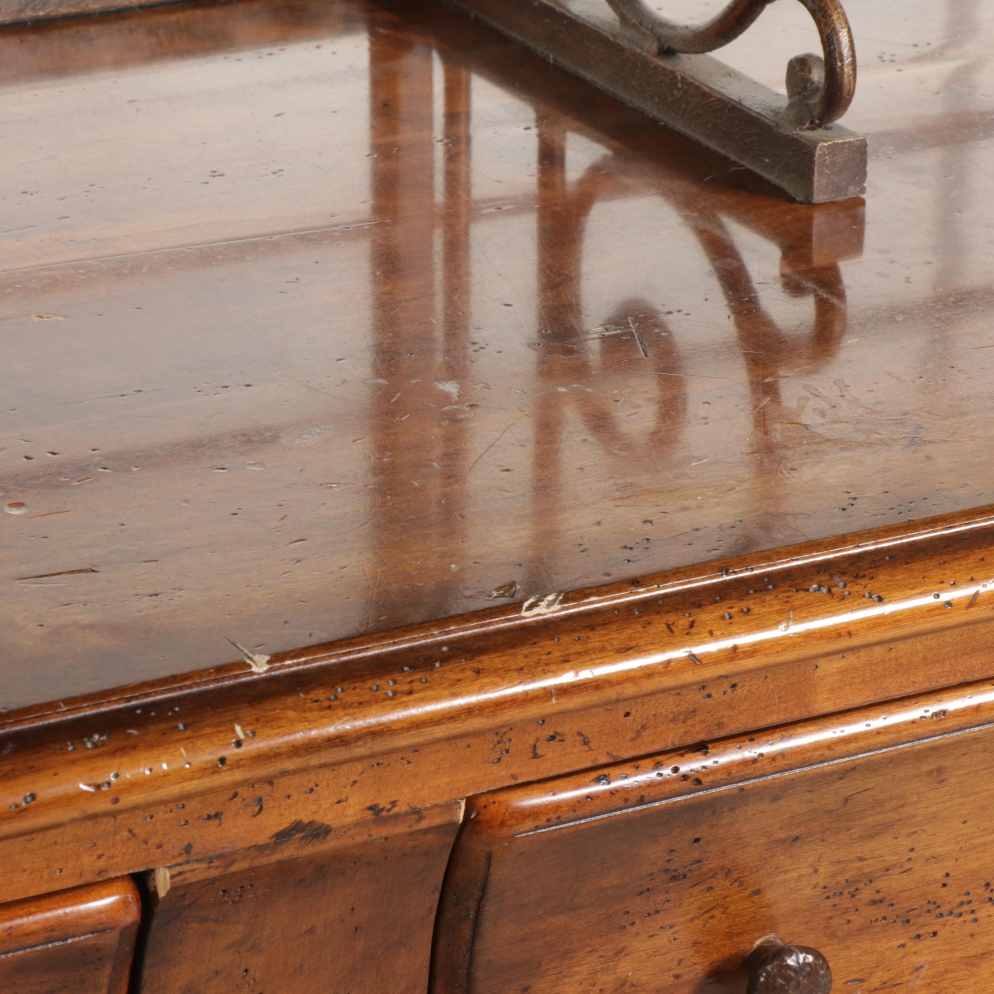 Henredon "Registry" French Style Fruitwood and Iron Buffet a Deux Corps