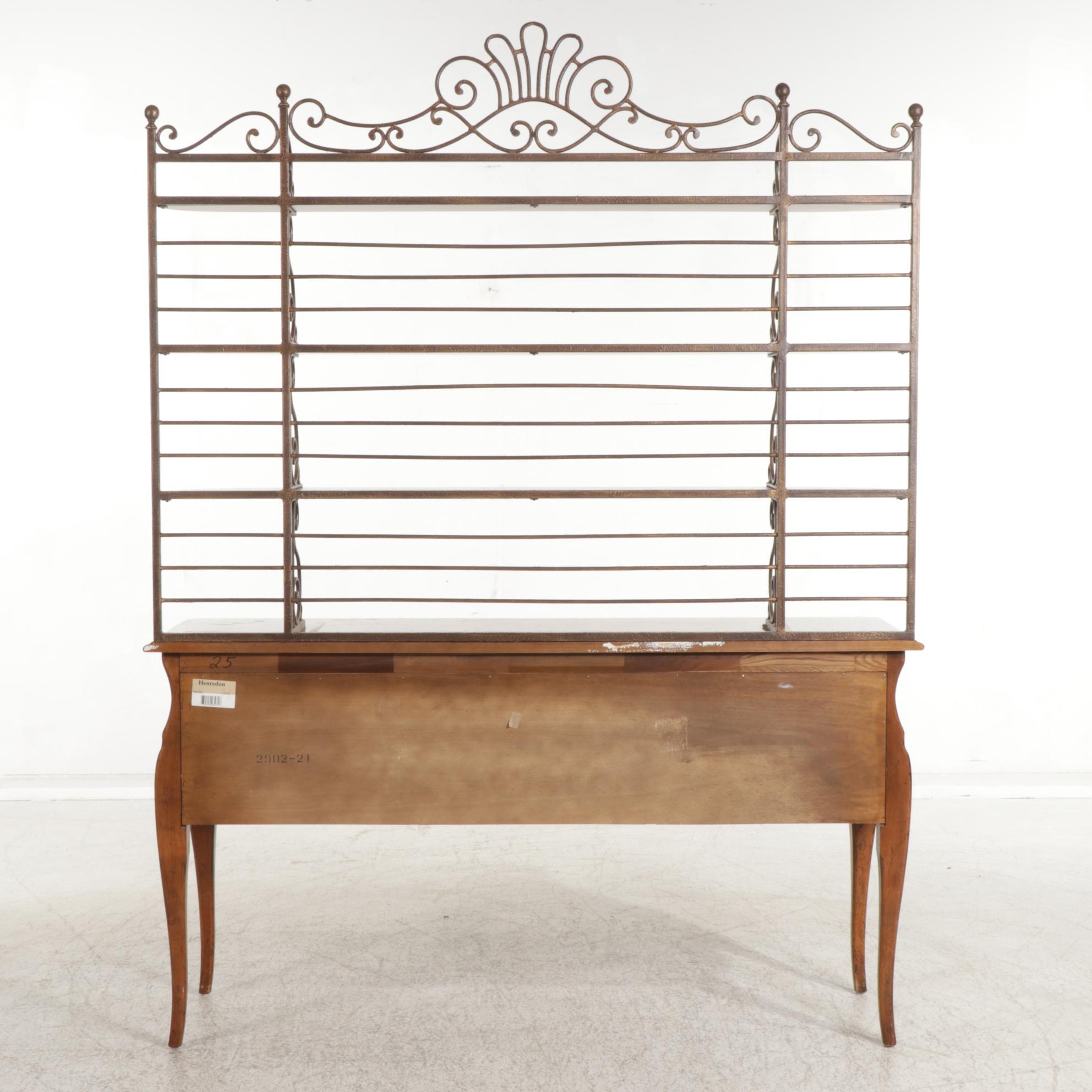 Henredon "Registry" French Style Fruitwood and Iron Buffet a Deux Corps
