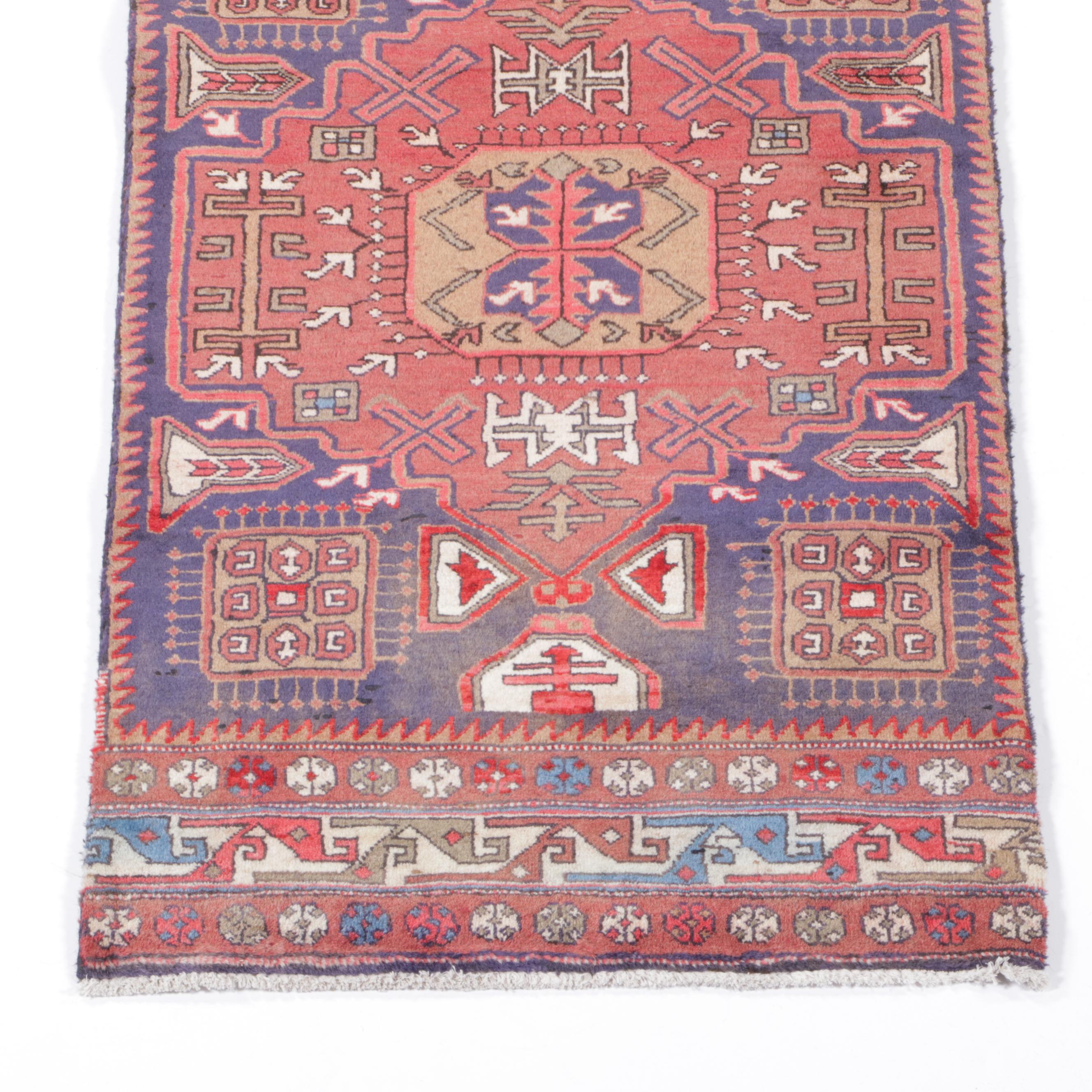 2'5 x 9'6 Hand-Knotted Caucasian Kazak Remnant Carpet Runner
