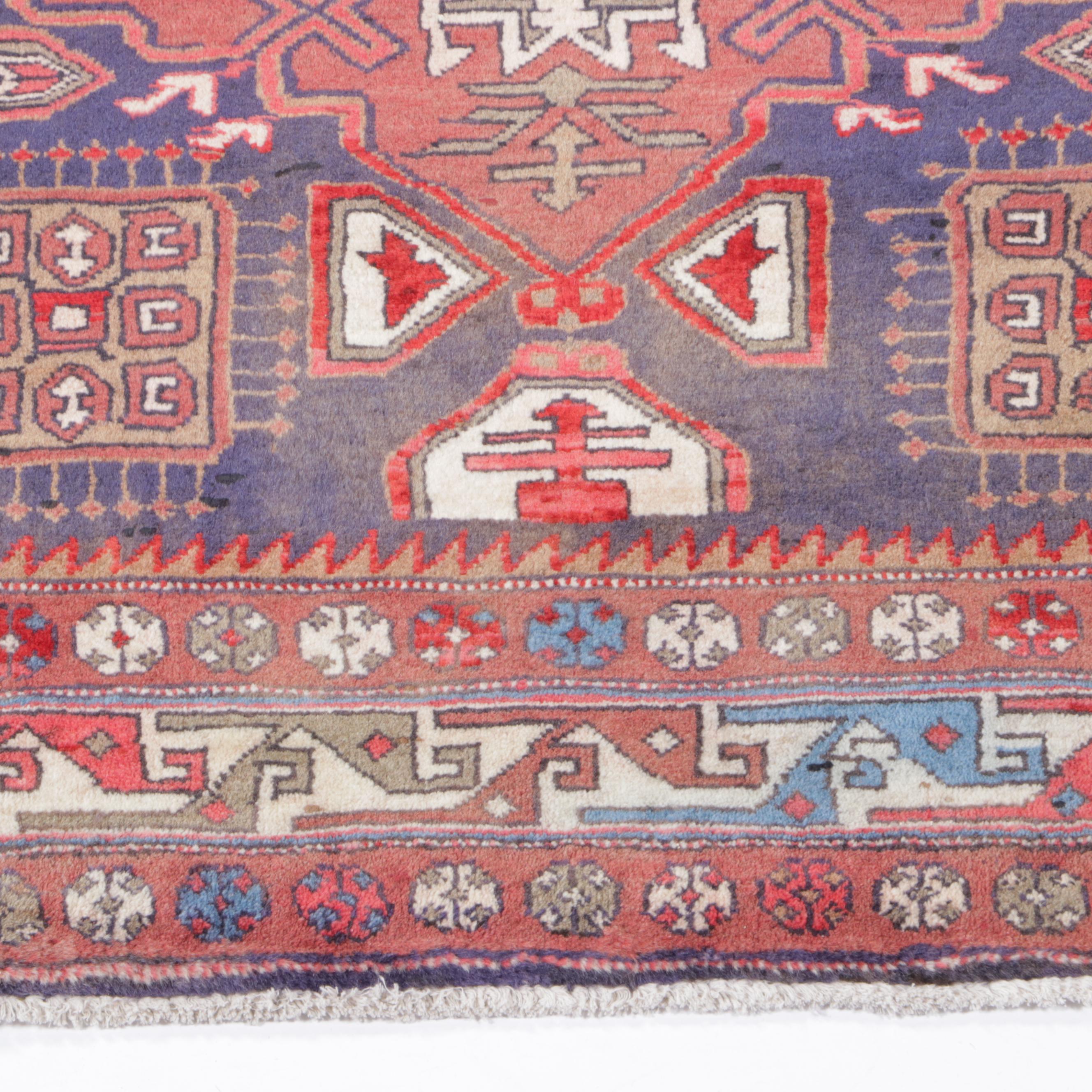 2'5 x 9'6 Hand-Knotted Caucasian Kazak Remnant Carpet Runner