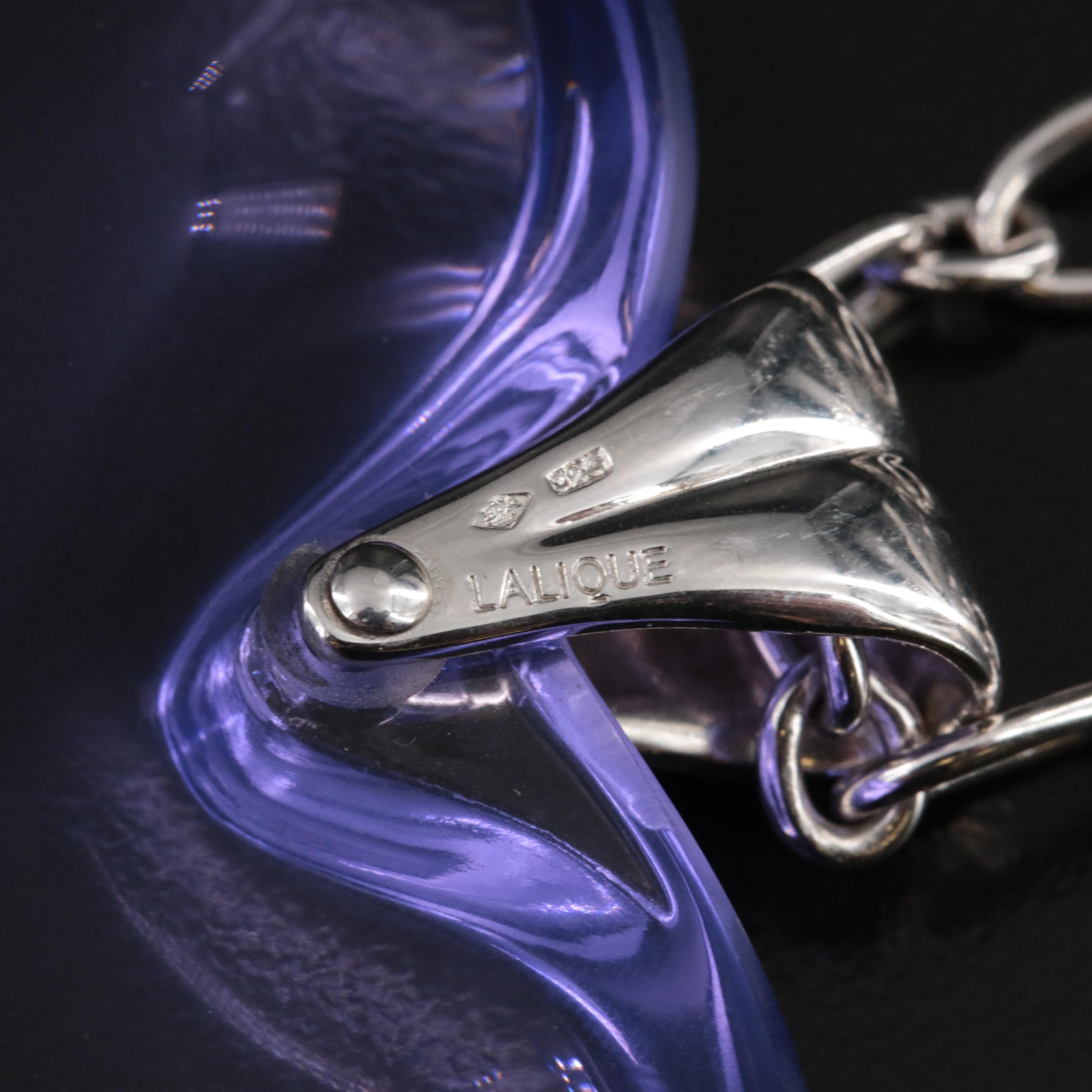 Lalique Sterling Crystal Heart Pendant Necklace