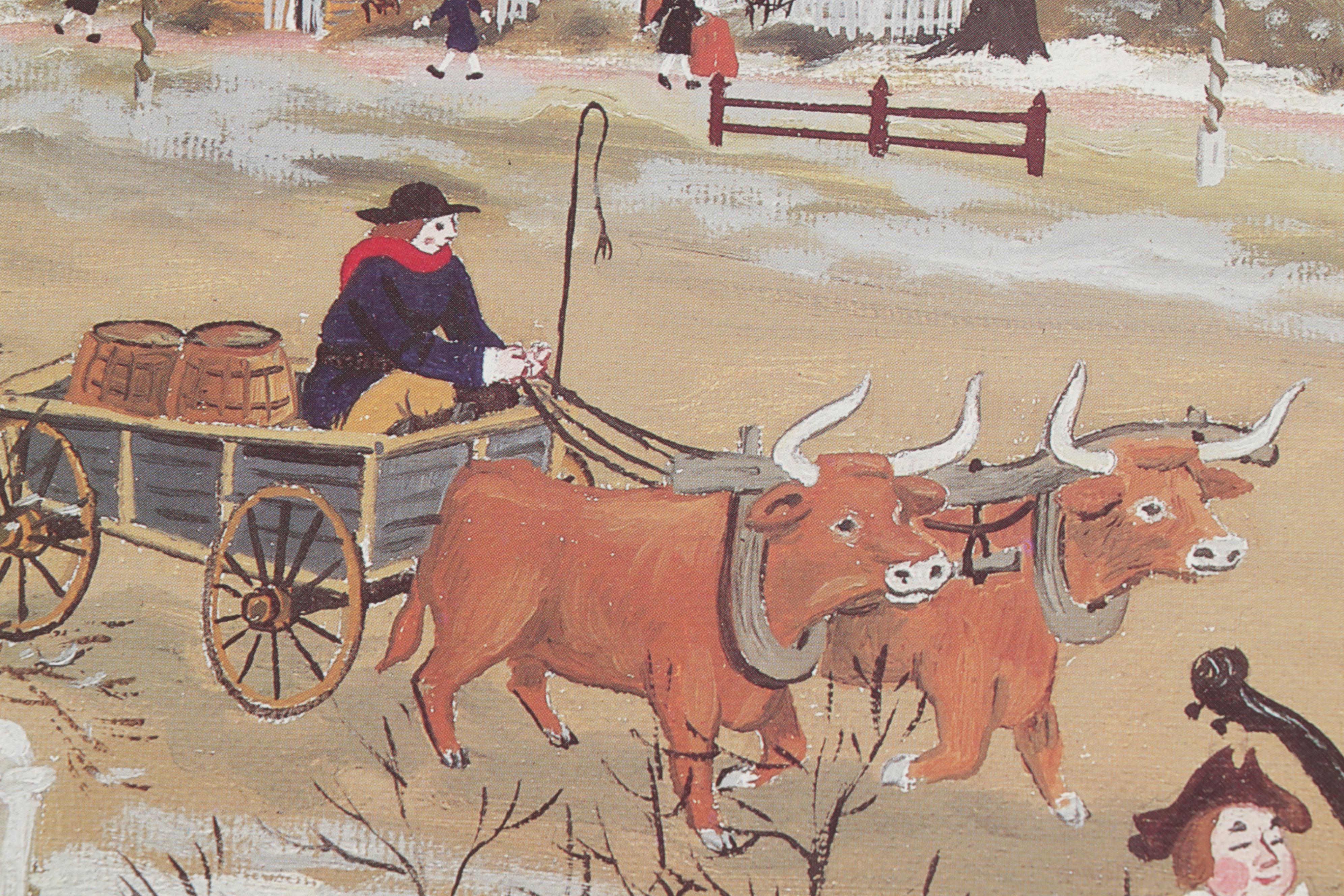 James Wallace Baker Offset Lithograph "Christmas Eve in Williamsburg," 1986