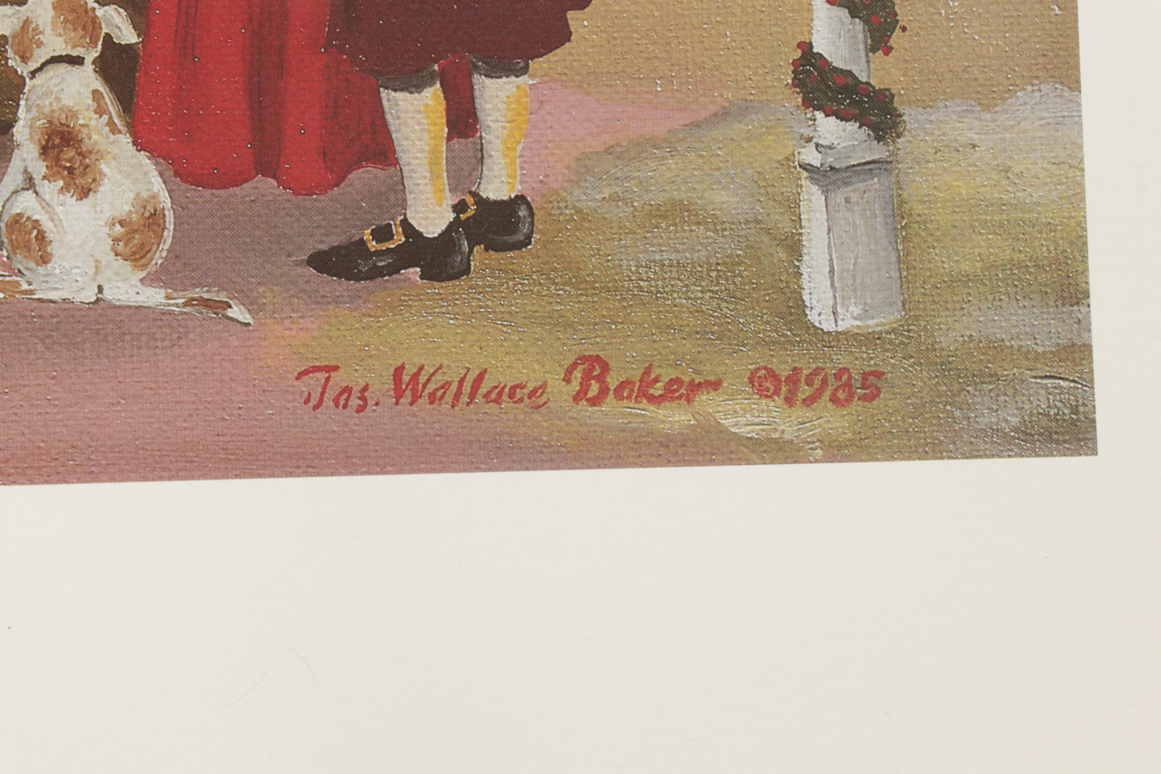 James Wallace Baker Offset Lithograph "Christmas Eve in Williamsburg," 1986