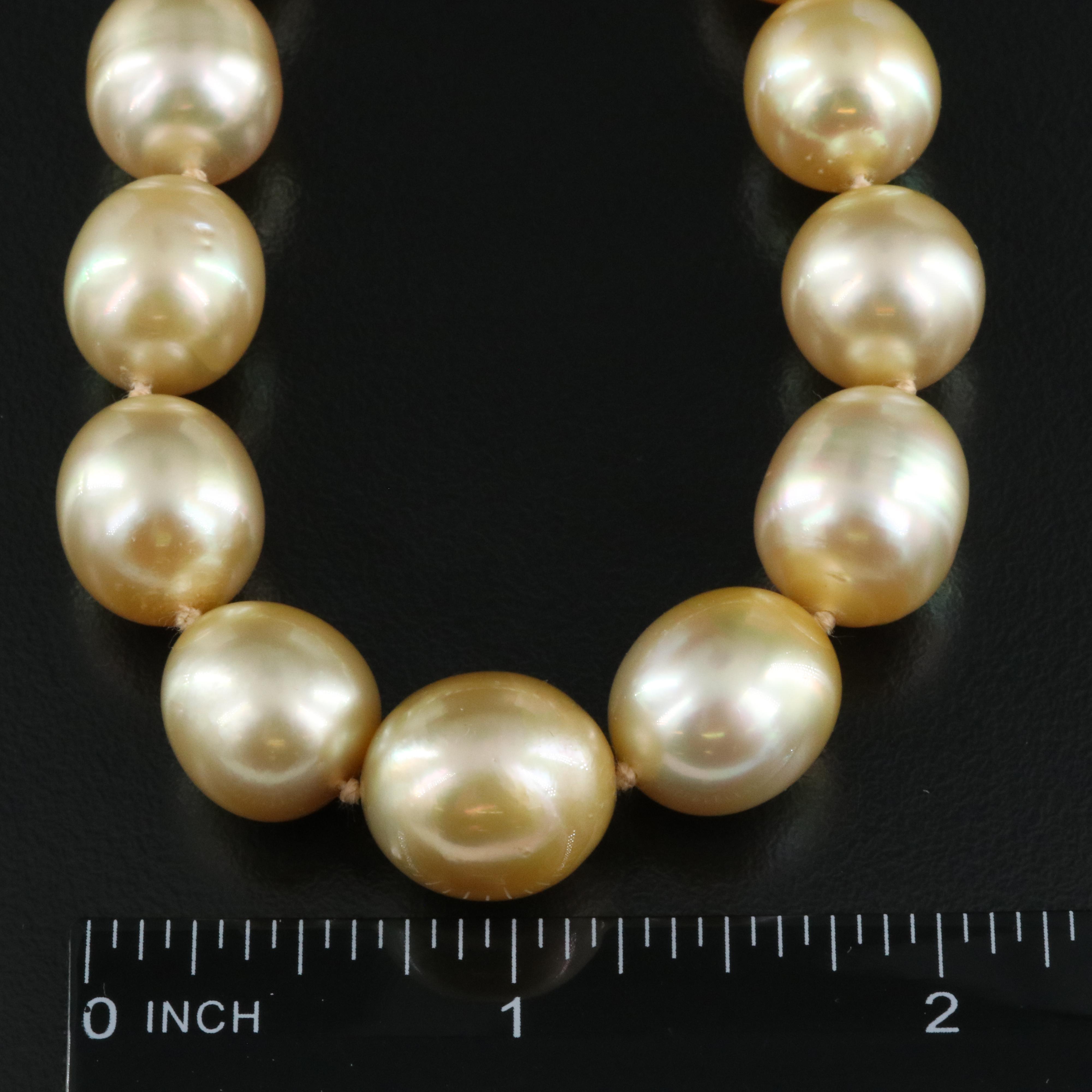 South Sea Pearl Necklace with 14K Clasp and GIA Report