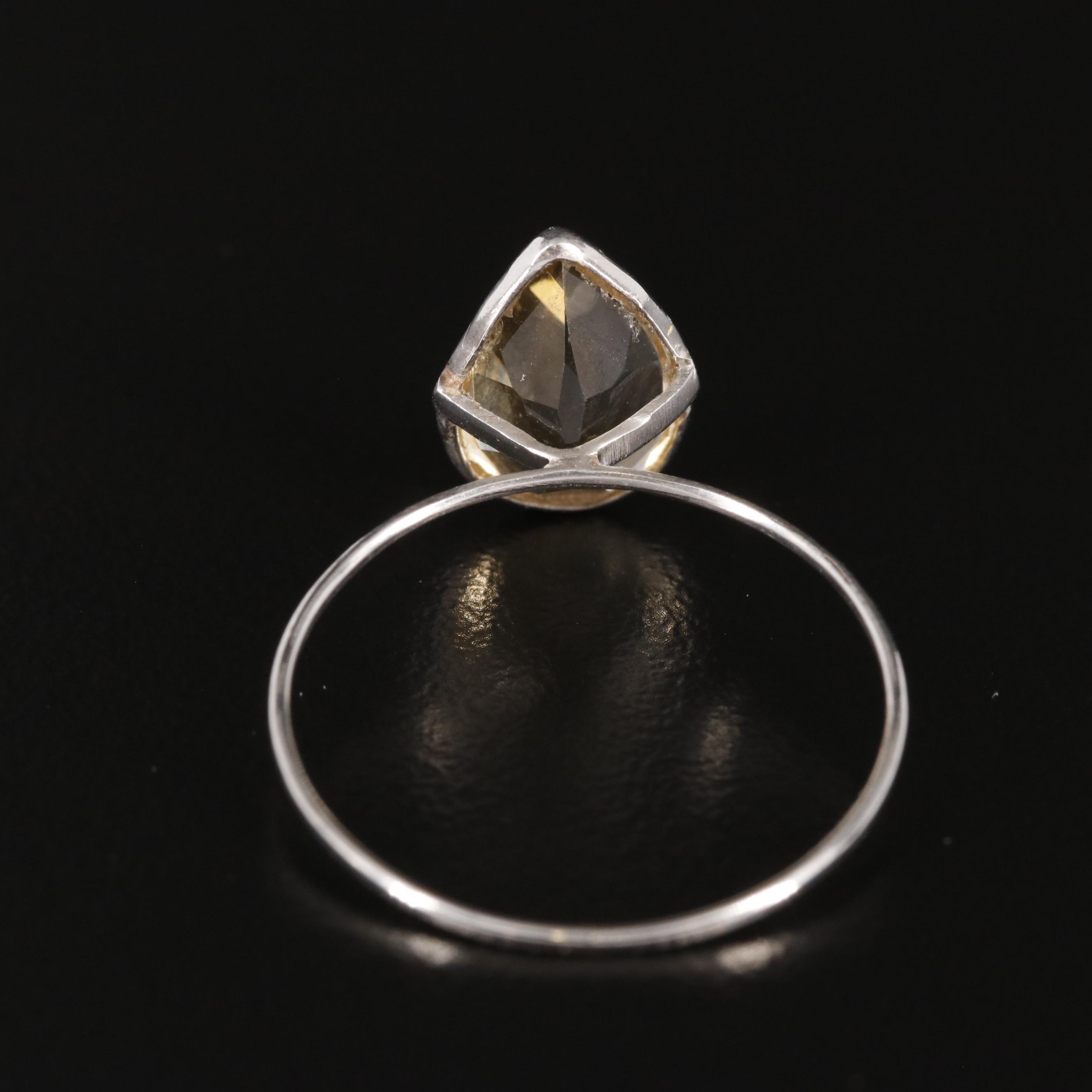 14K Citrine Solitaire Ring