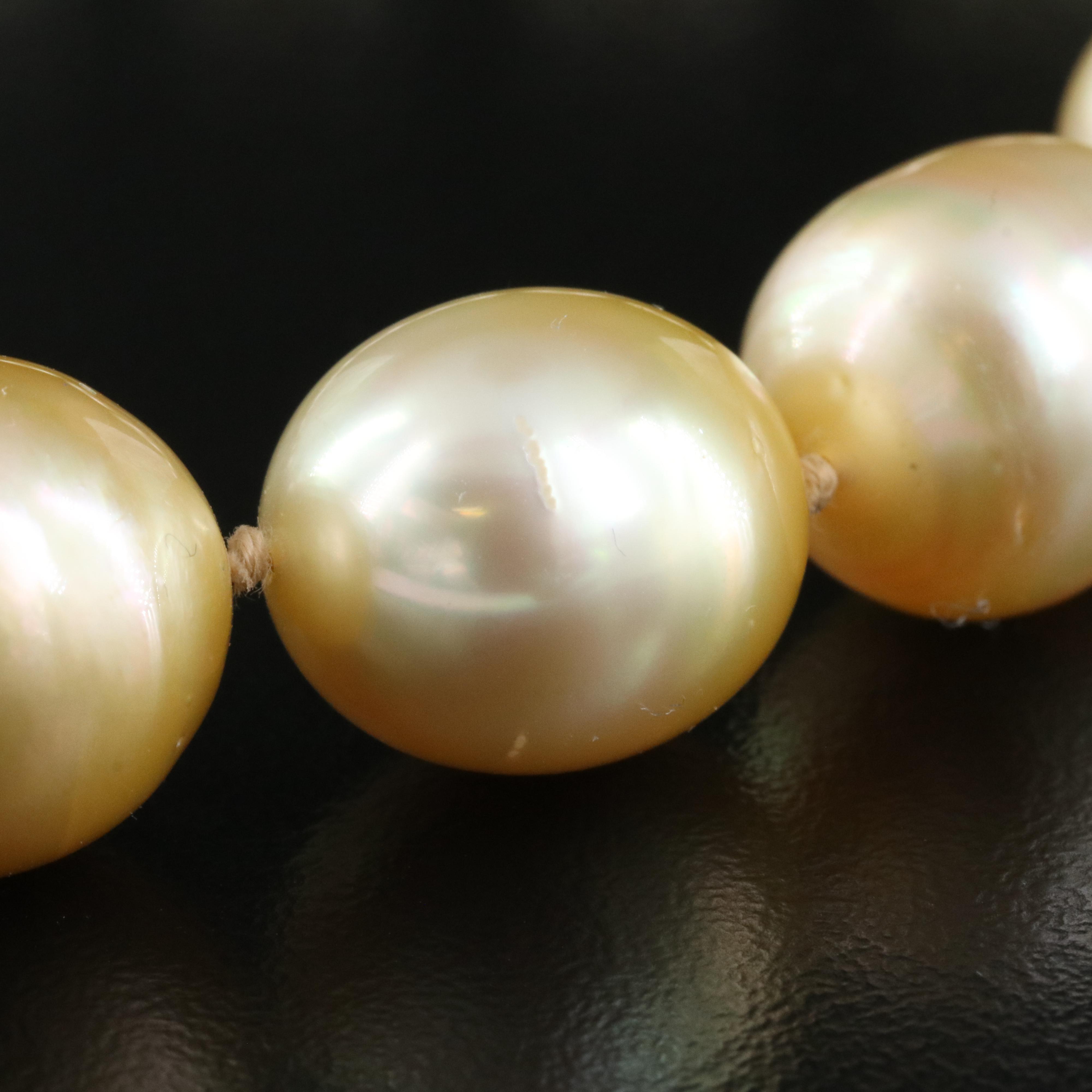 South Sea Pearl Necklace with 14K Clasp and GIA Report