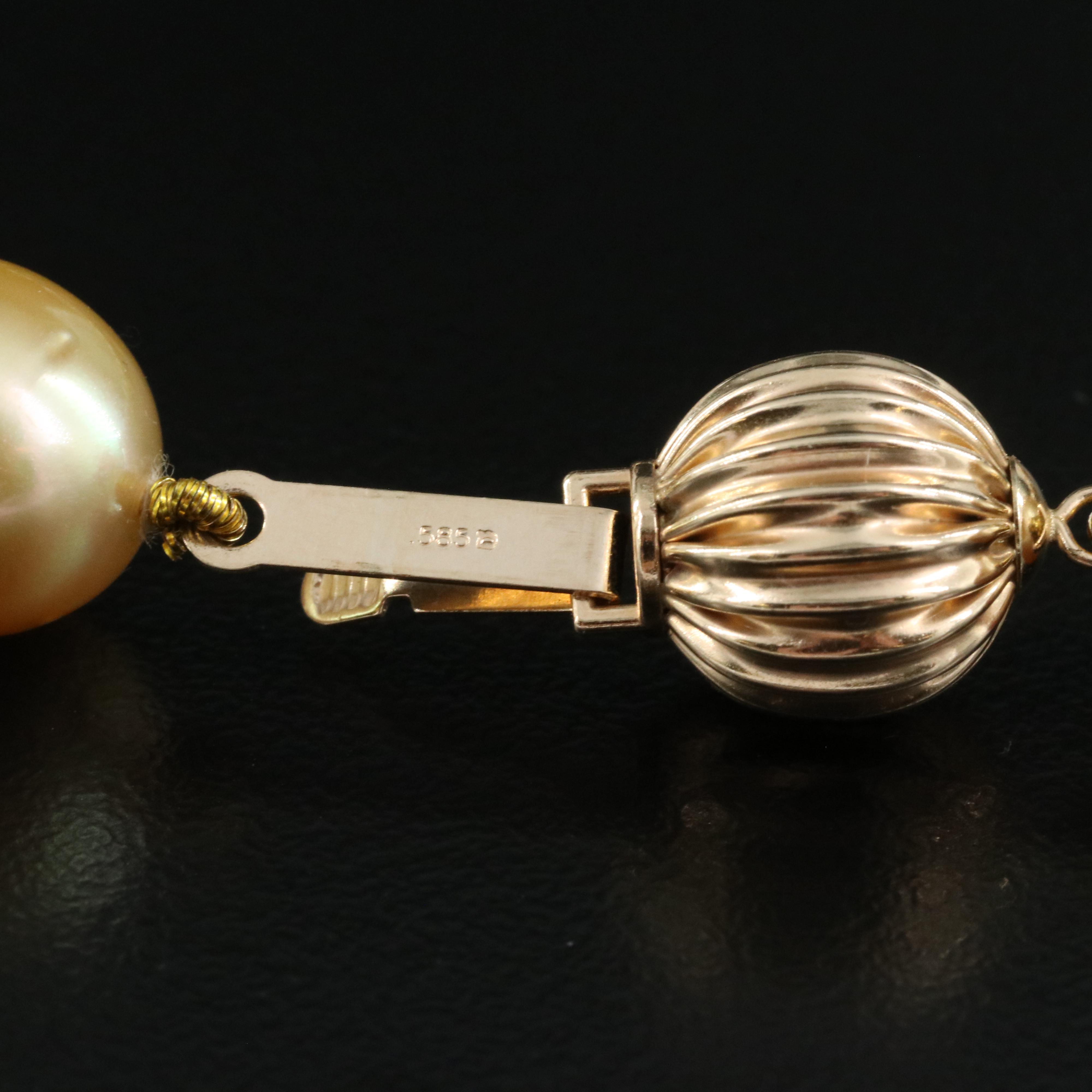 South Sea Pearl Necklace with 14K Clasp and GIA Report