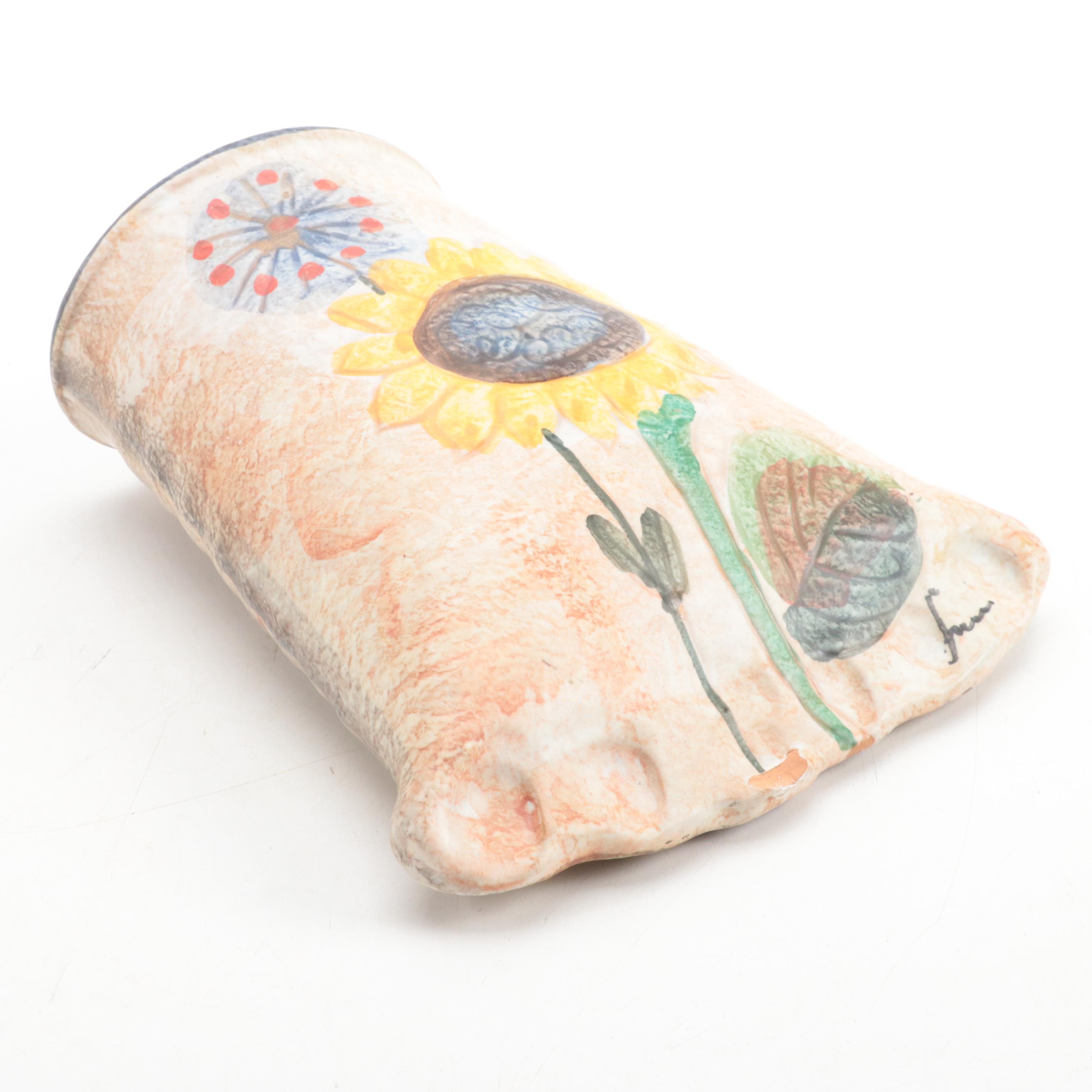Italian Terracotta Art Pottery Wall Pocket