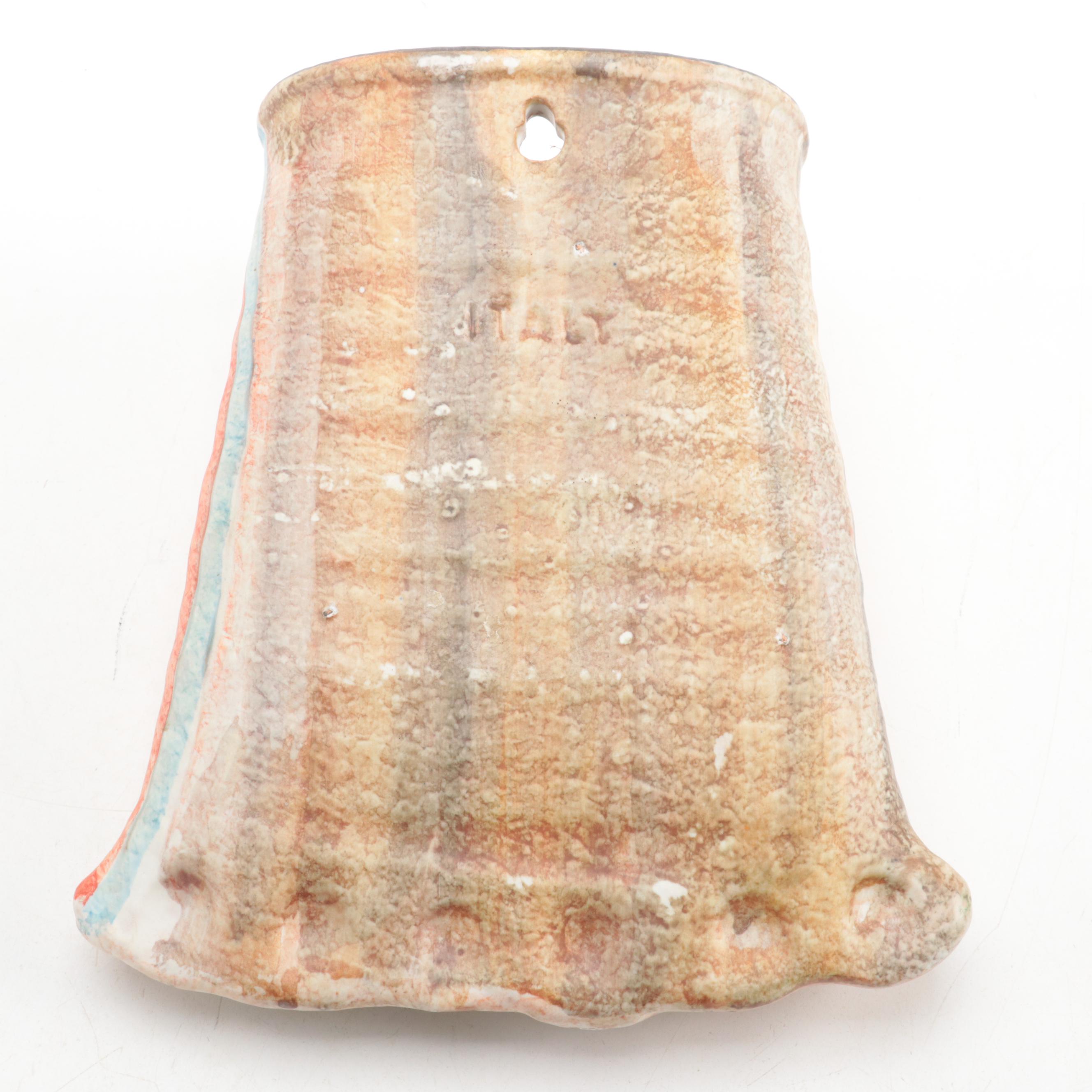 Italian Terracotta Art Pottery Wall Pocket
