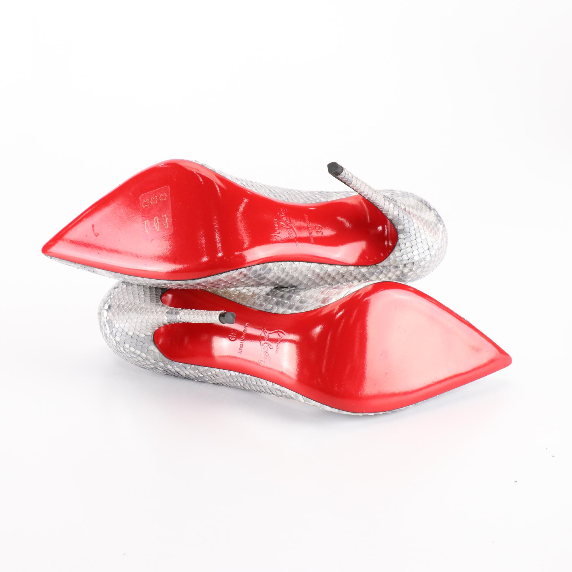 Christian Louboutin "So Kate" Pumps in Metallic Snakeskin Print