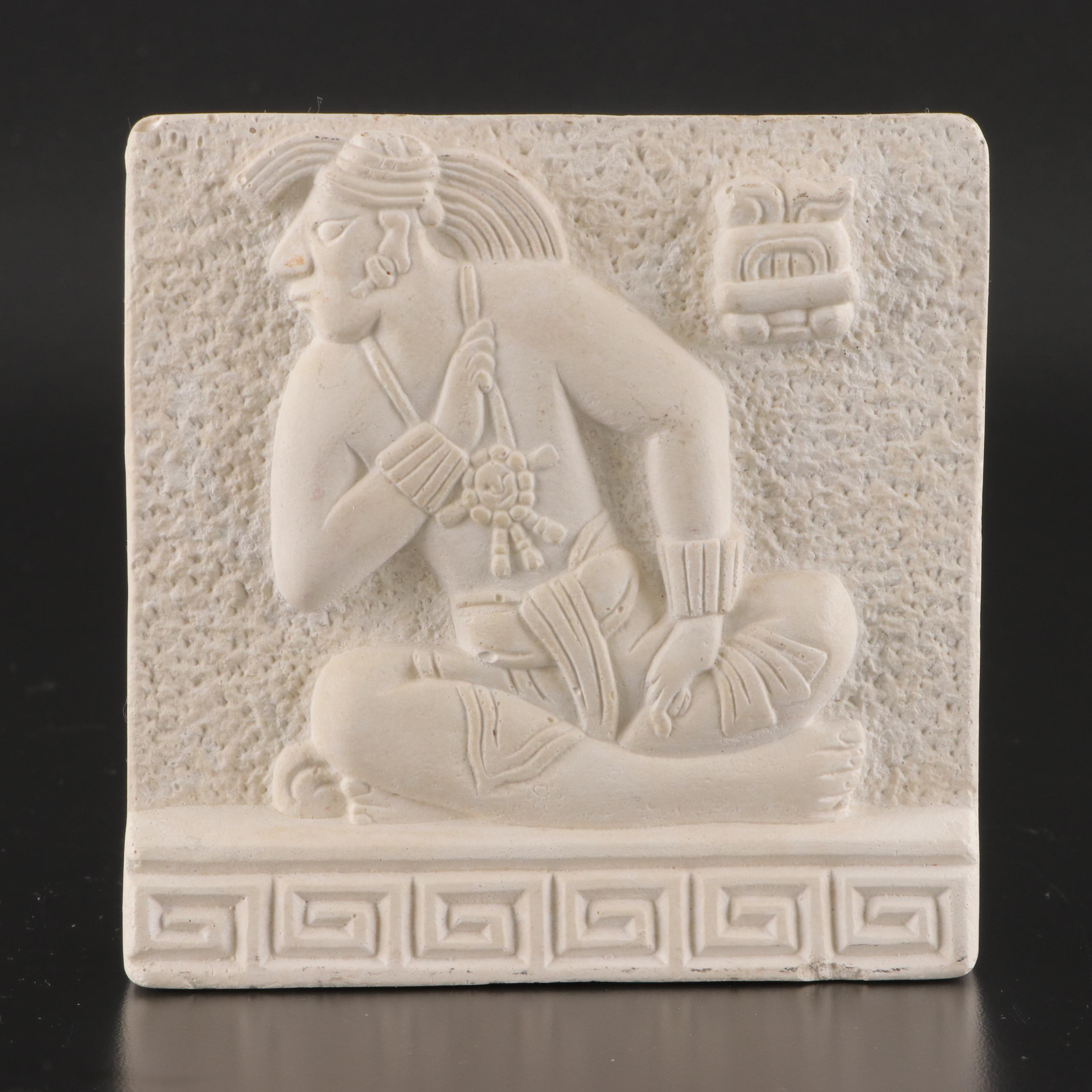 Renato Dorfman Plaster Relief Mayan "Lord Zac" Plaques