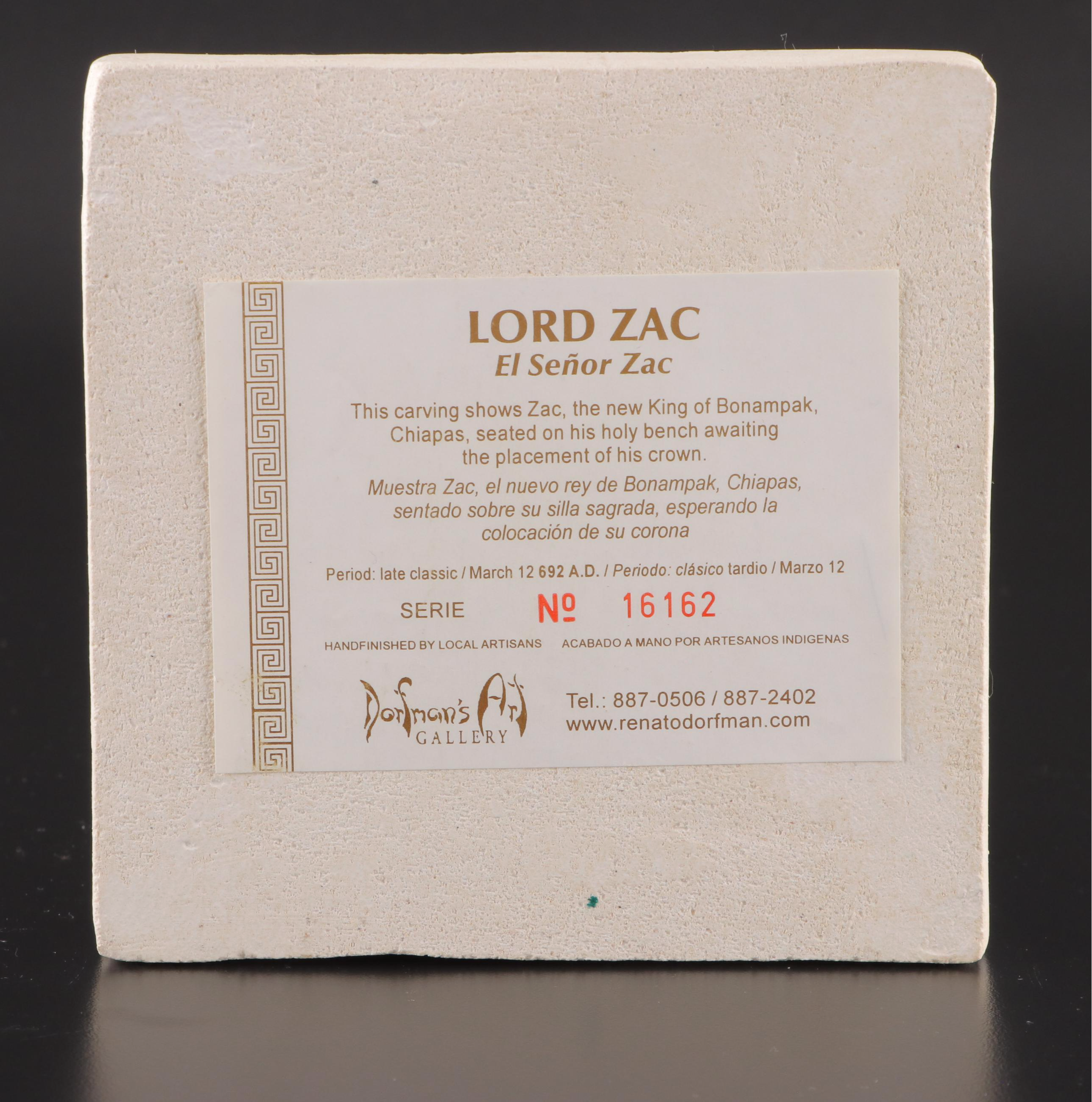 Renato Dorfman Plaster Relief Mayan "Lord Zac" Plaques