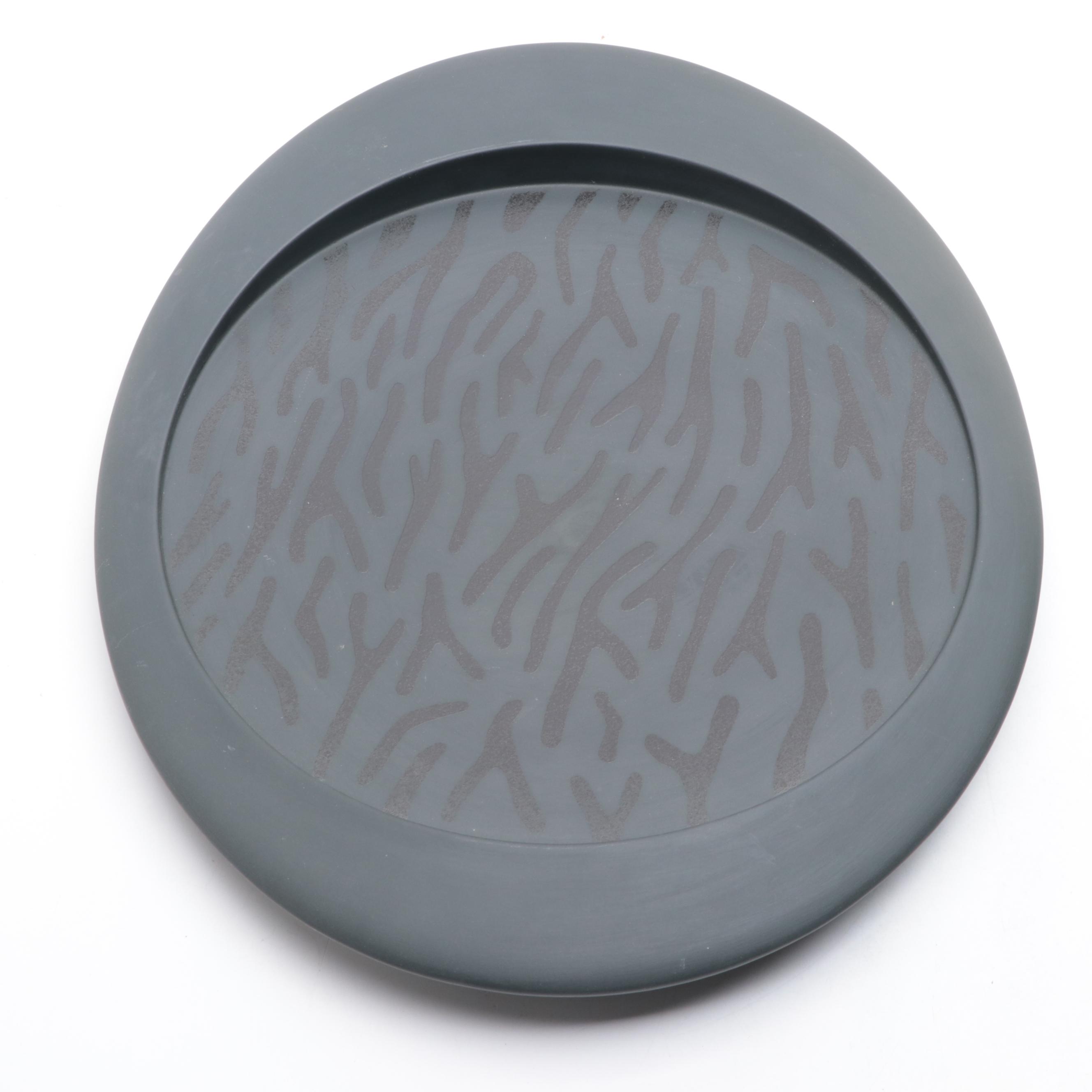 Goyer Bonneau Art Pottery Glossy Tiger Stripe Tray, 2002