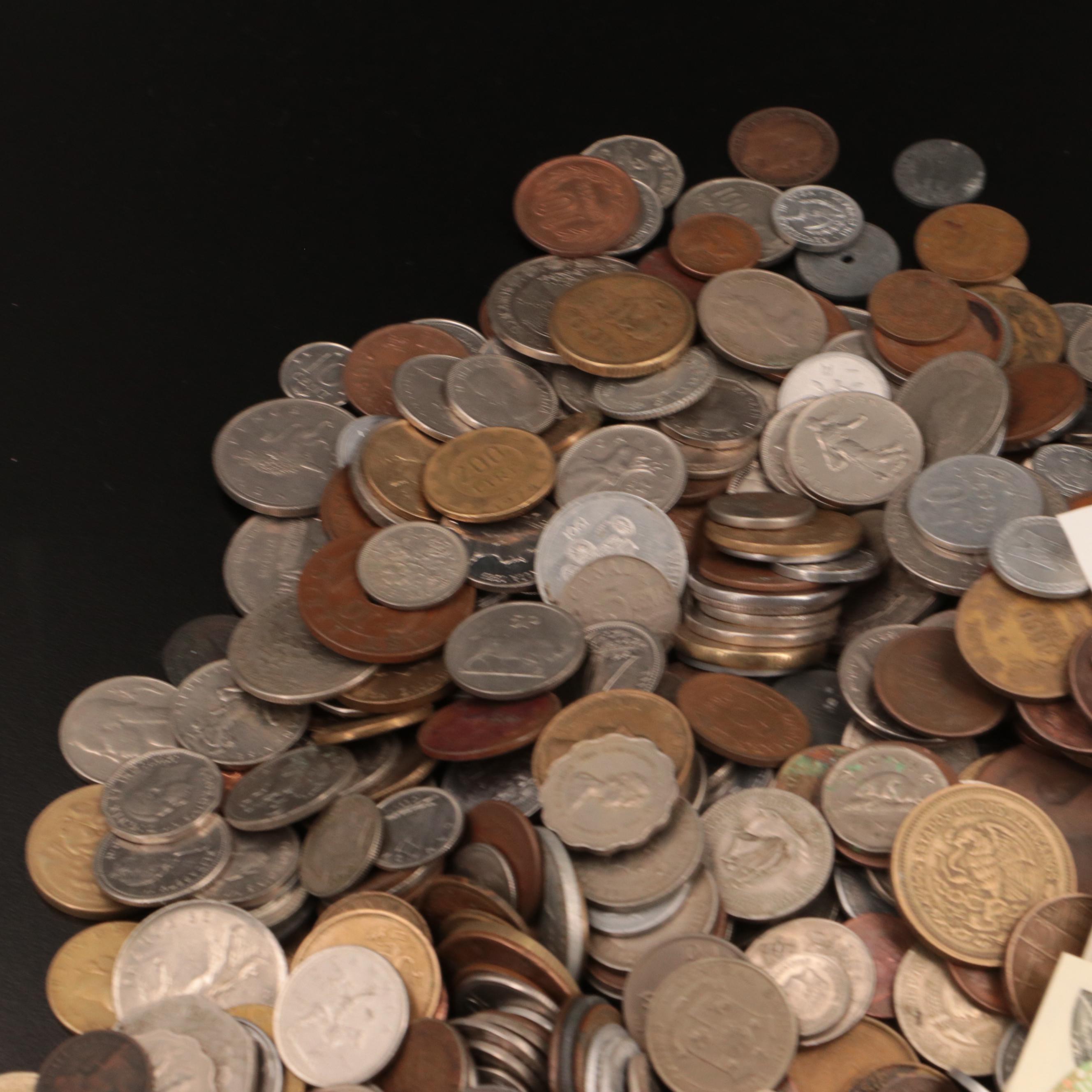 Over 510 Foreign Coins and 22 Currency Notes