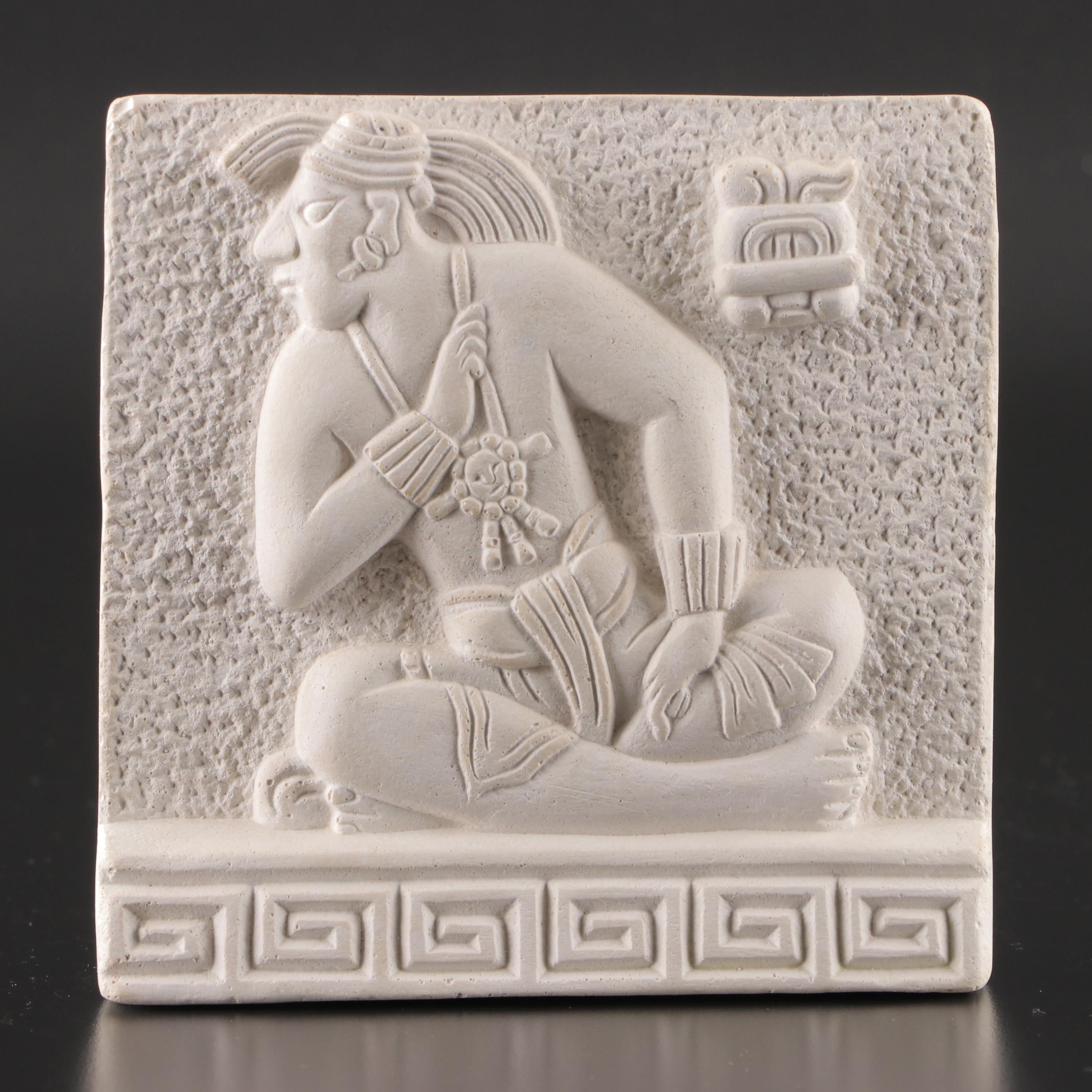 Renato Dorfman Plaster Relief Mayan "Lord Zac" Plaques