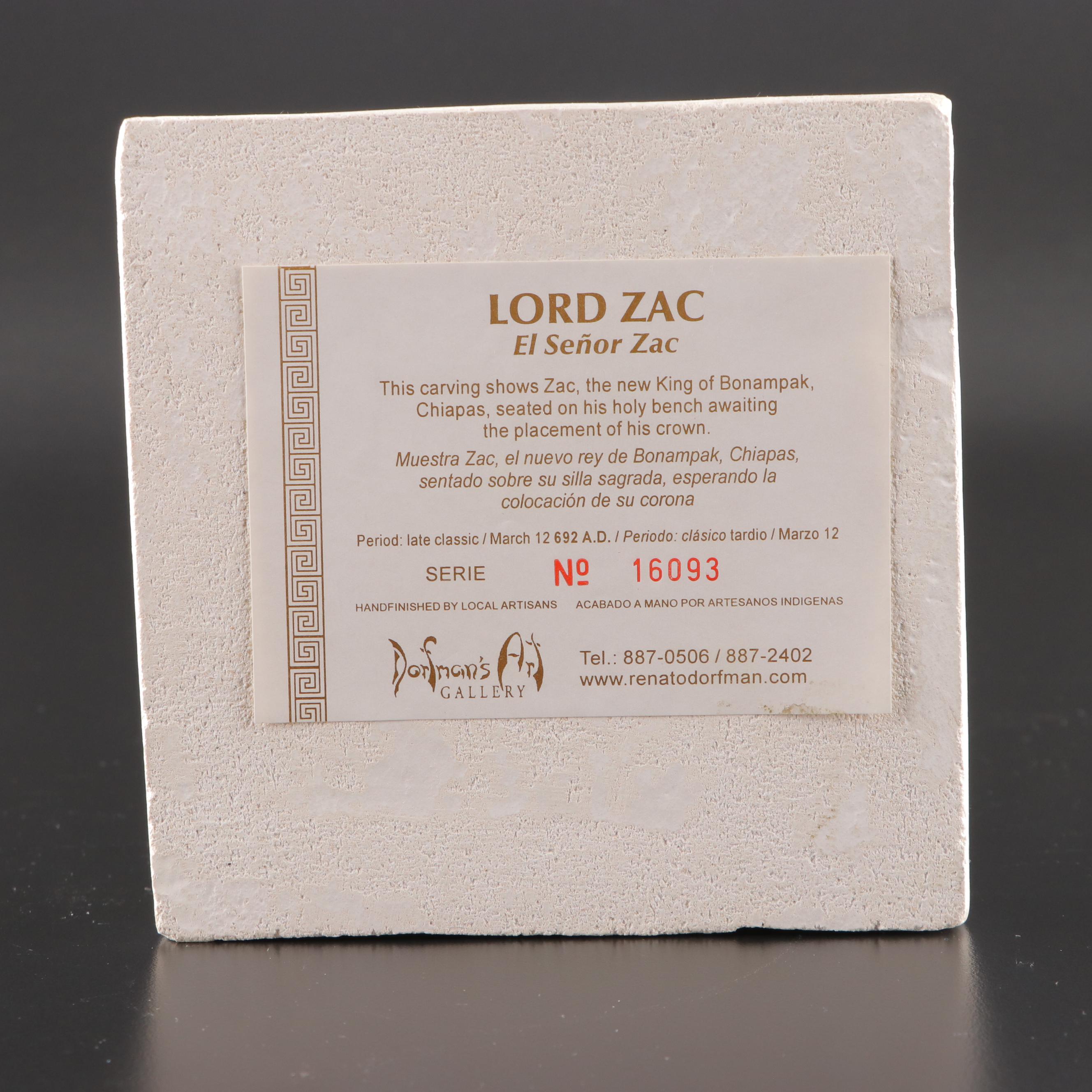 Renato Dorfman Plaster Relief Mayan "Lord Zac" Plaques