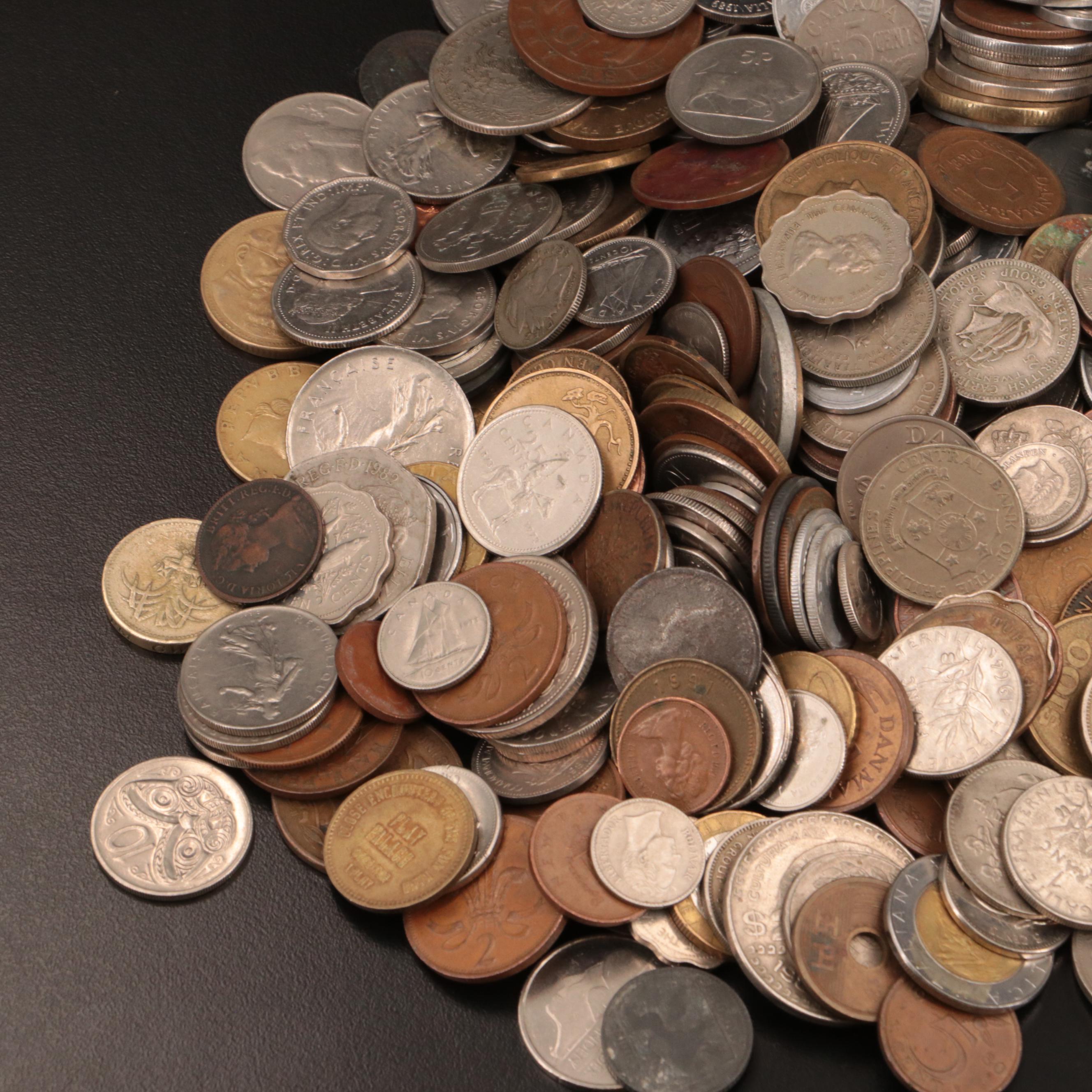 Over 510 Foreign Coins and 22 Currency Notes