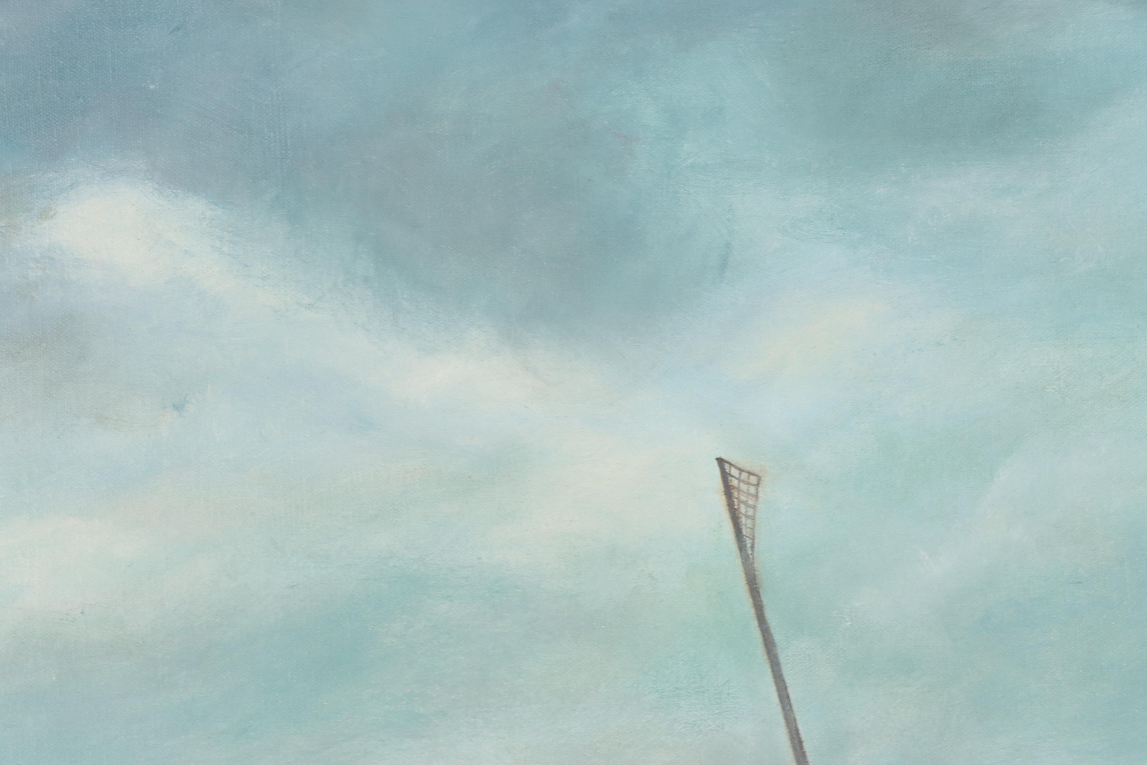 D. Piano Oil Painting of Landscape With Windmill, 1972