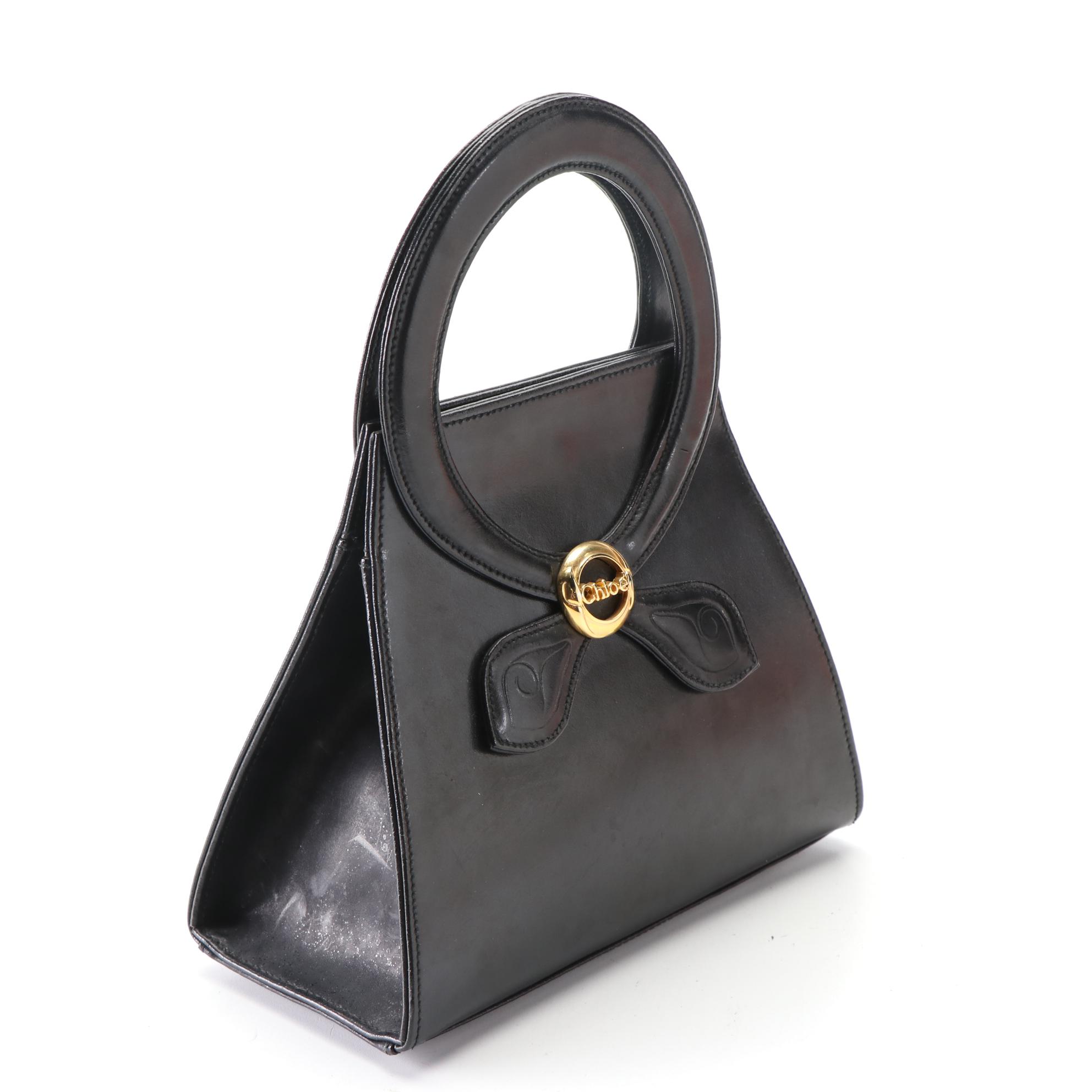 Chloe Structured  Top Handle Bag in Leather