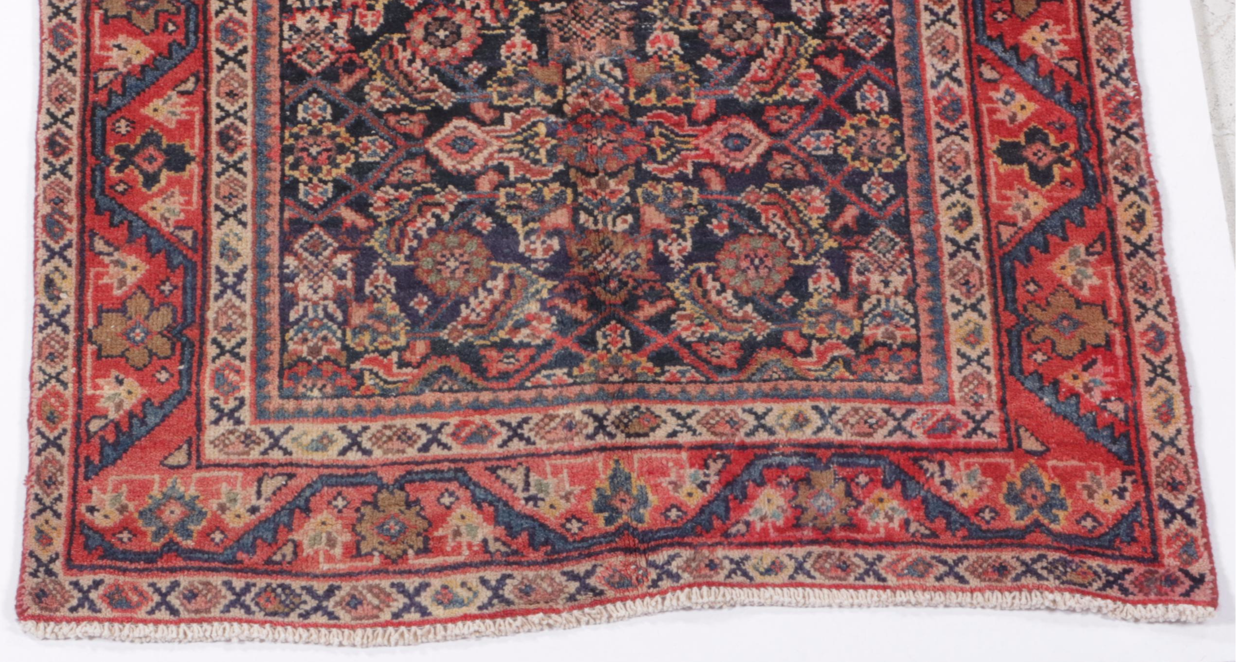 3'8 x 10'10 Hand-Knotted Persian Veramin Carpet Runner