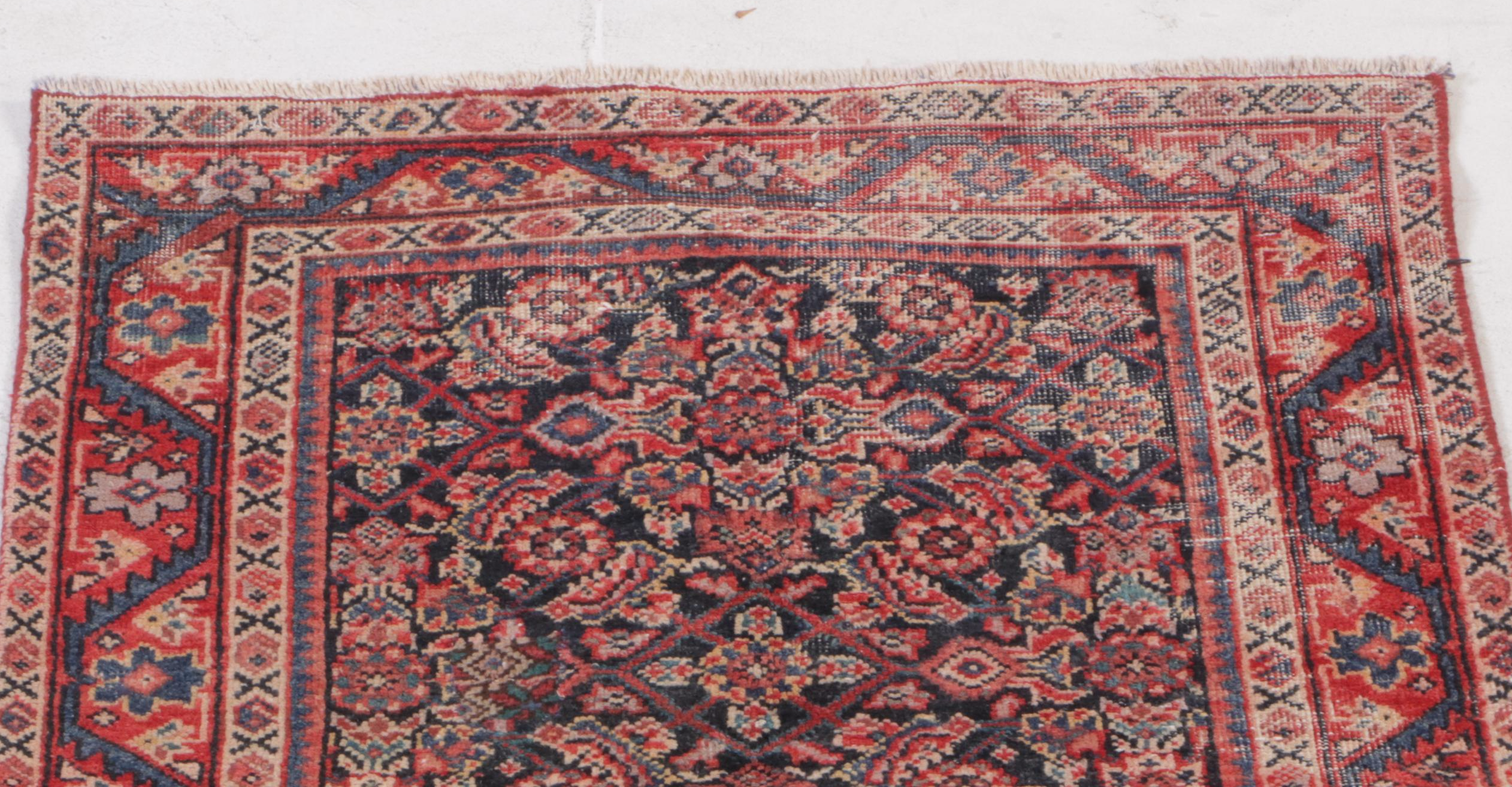 3'8 x 10'10 Hand-Knotted Persian Veramin Carpet Runner