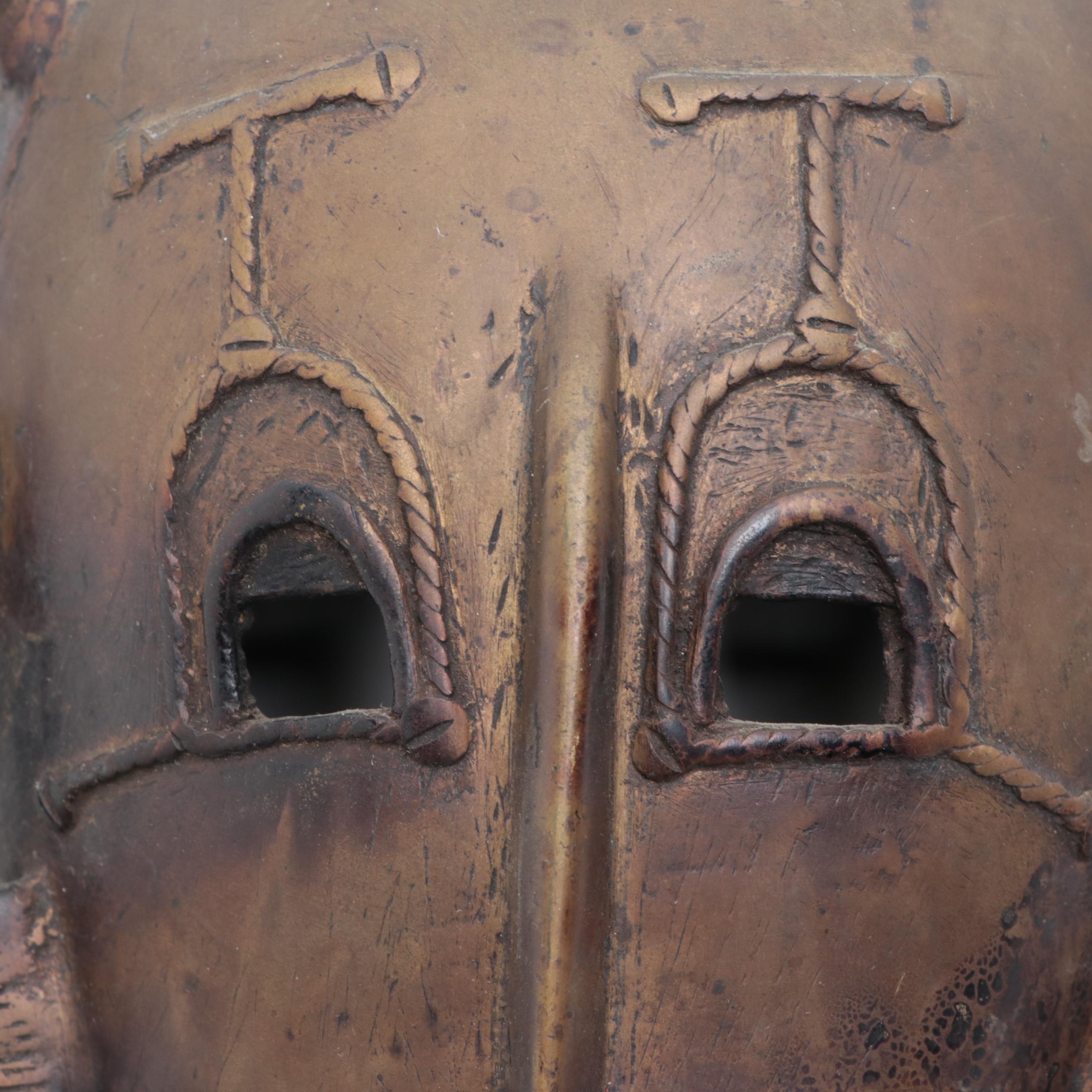 Senufo Ivory Coast African Kpelie Bronze Mask