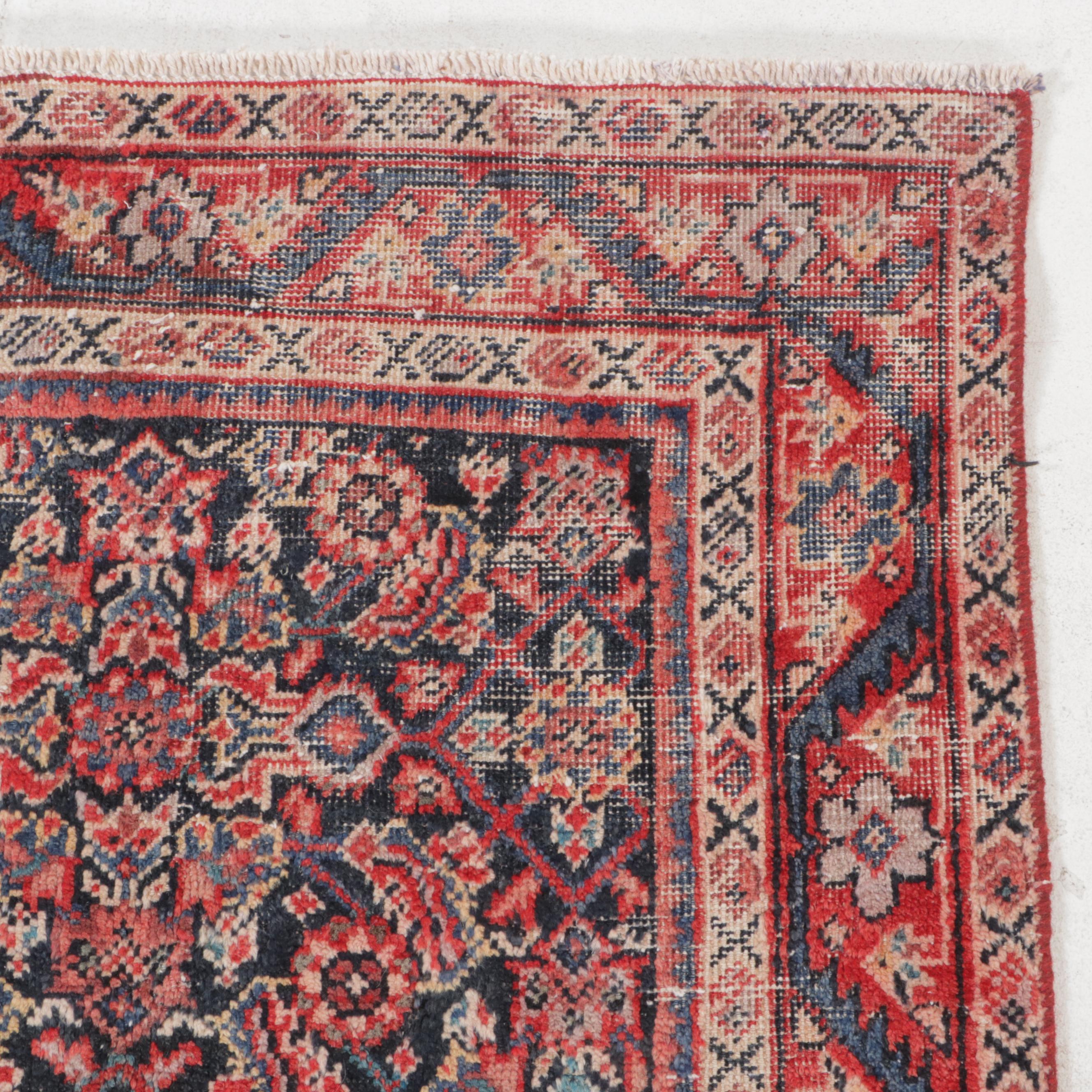 3'8 x 10'10 Hand-Knotted Persian Veramin Carpet Runner