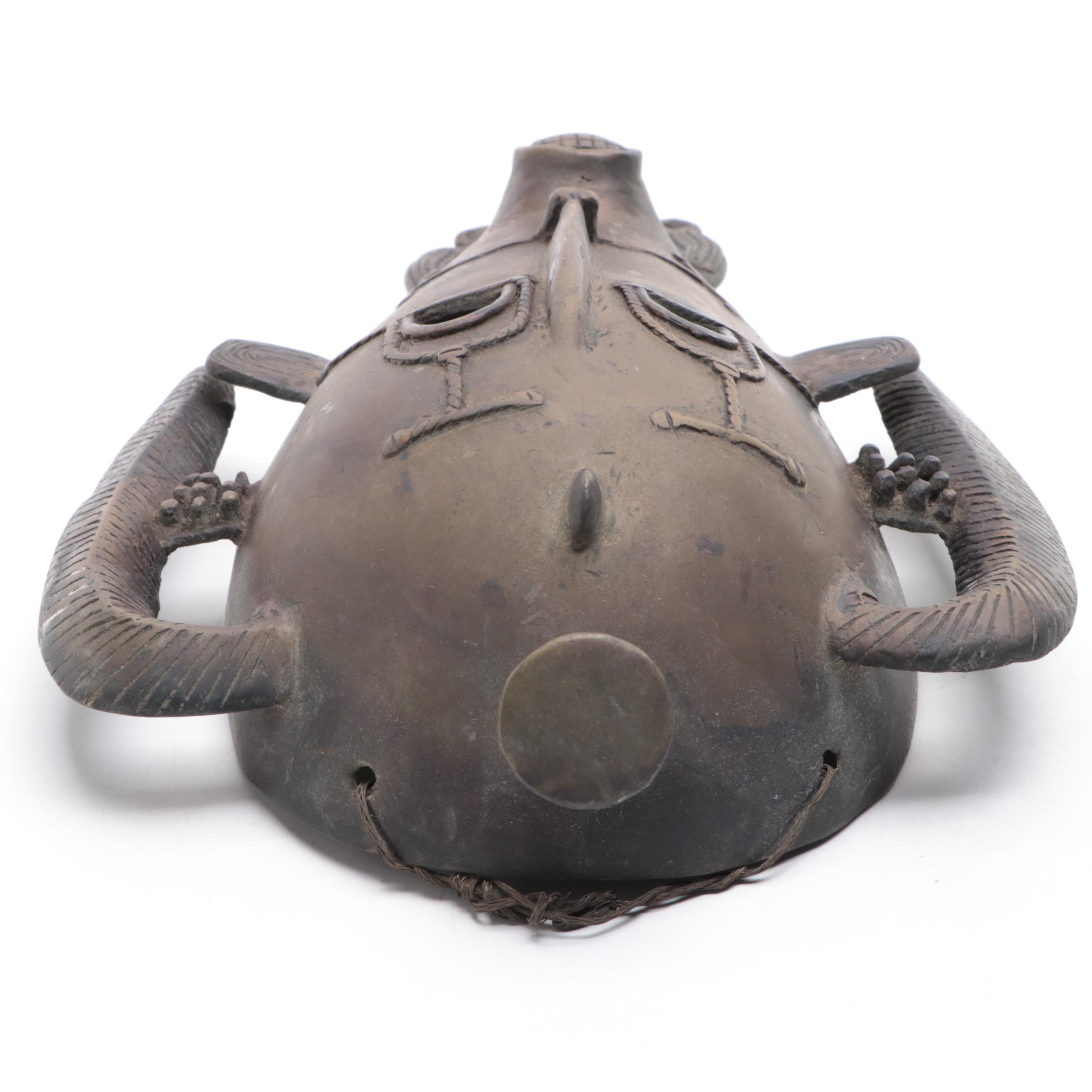 Senufo Ivory Coast African Kpelie Bronze Mask