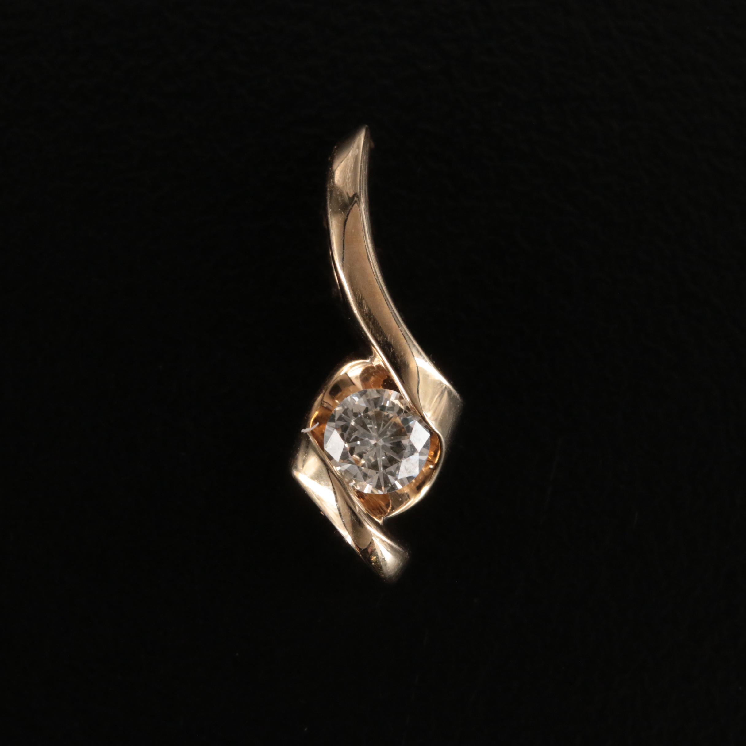 14K 0.23 CT Lab Grown Diamond Pendant