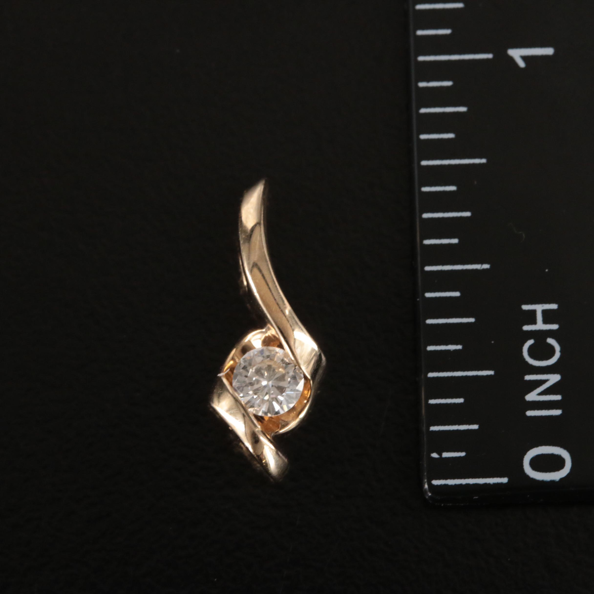 14K 0.23 CT Lab Grown Diamond Pendant