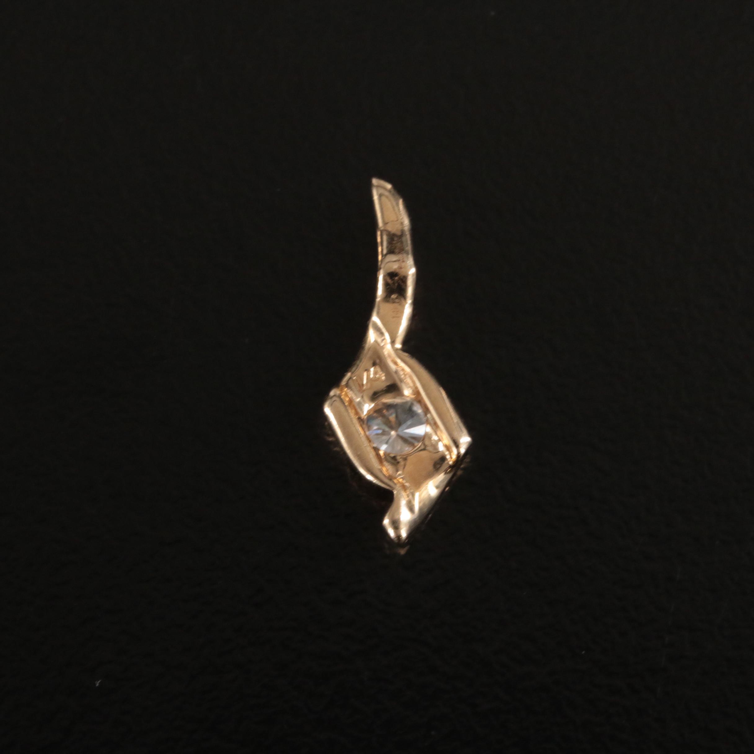 14K 0.23 CT Lab Grown Diamond Pendant
