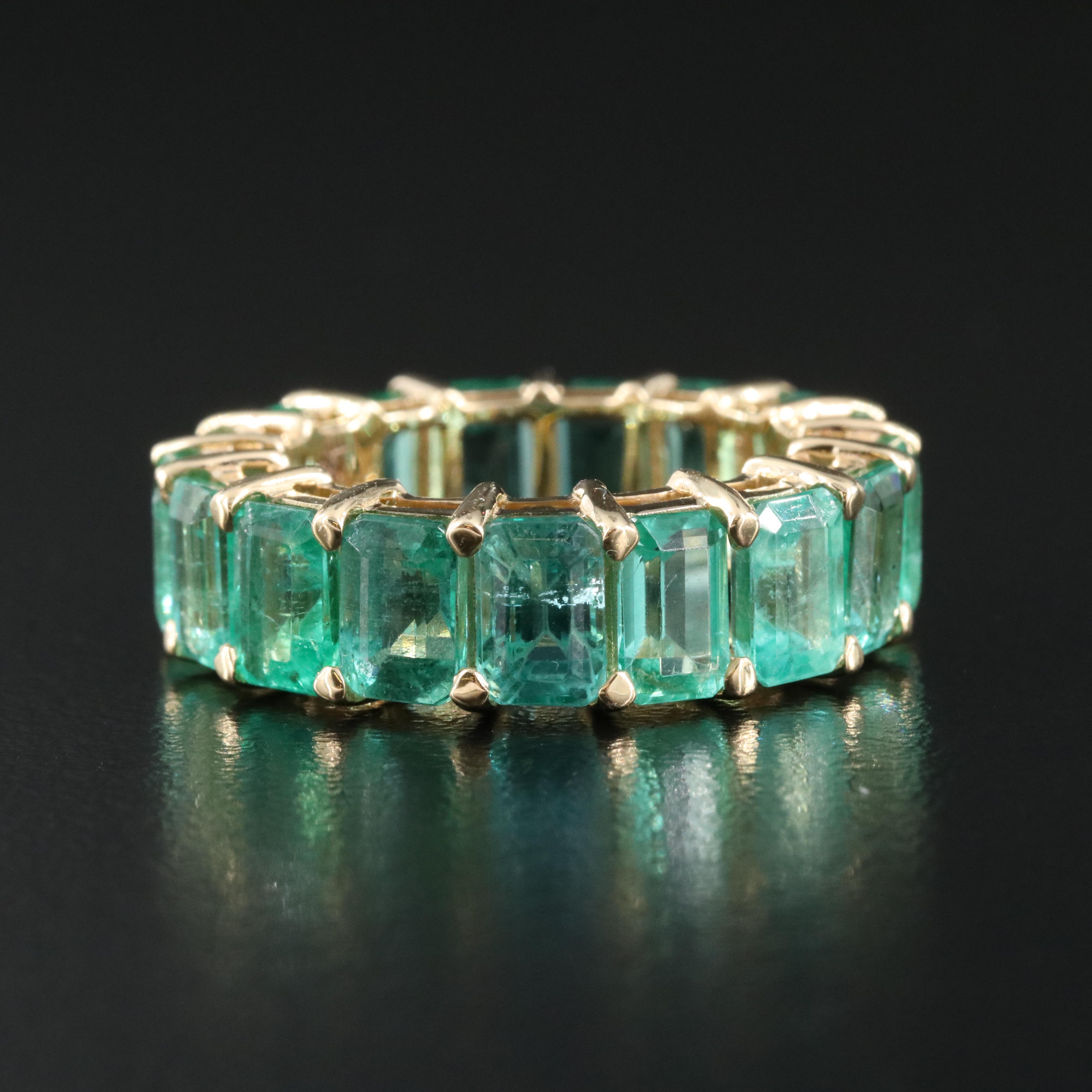 18K 9.95 CTW Emerald Eternity Band