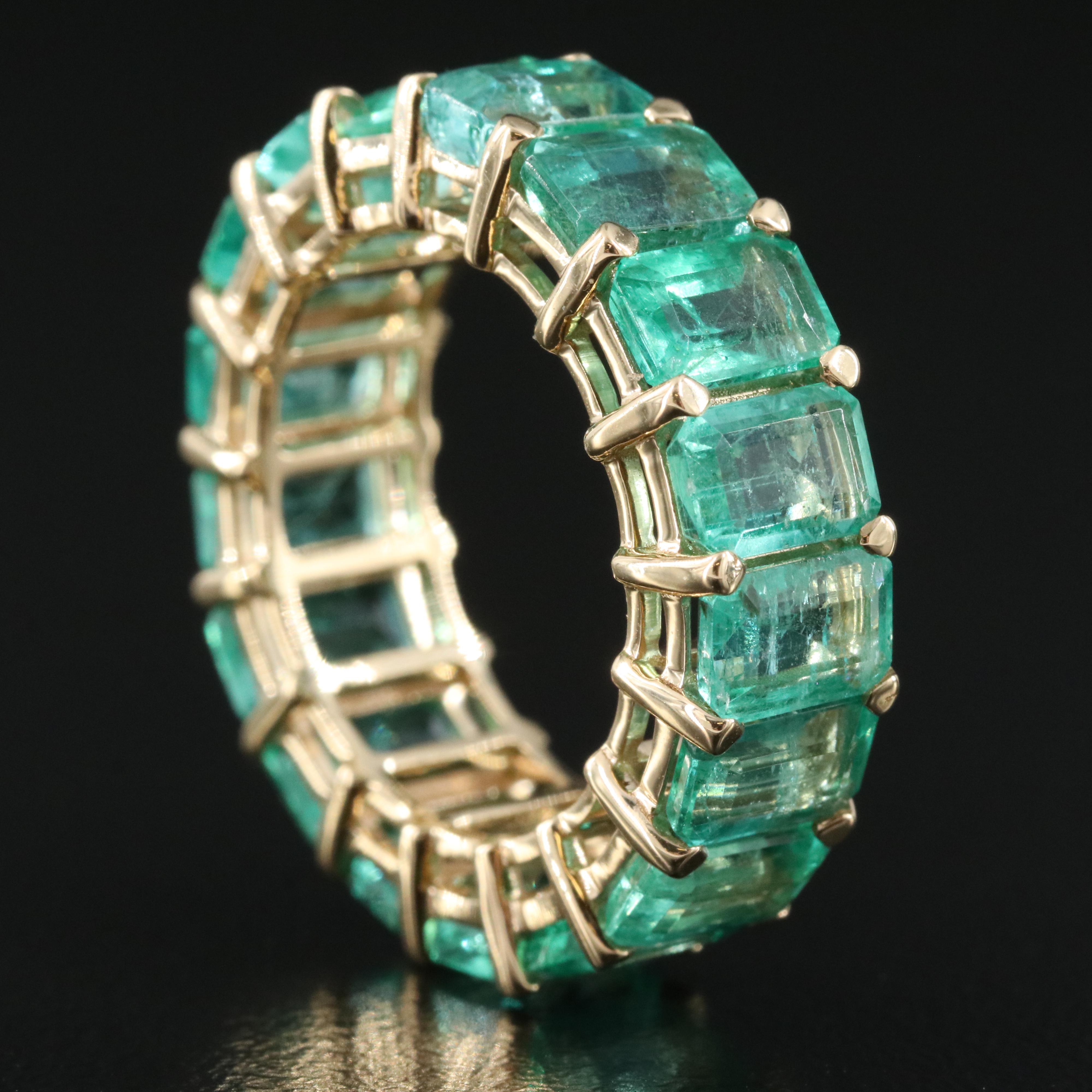 18K 9.95 CTW Emerald Eternity Band