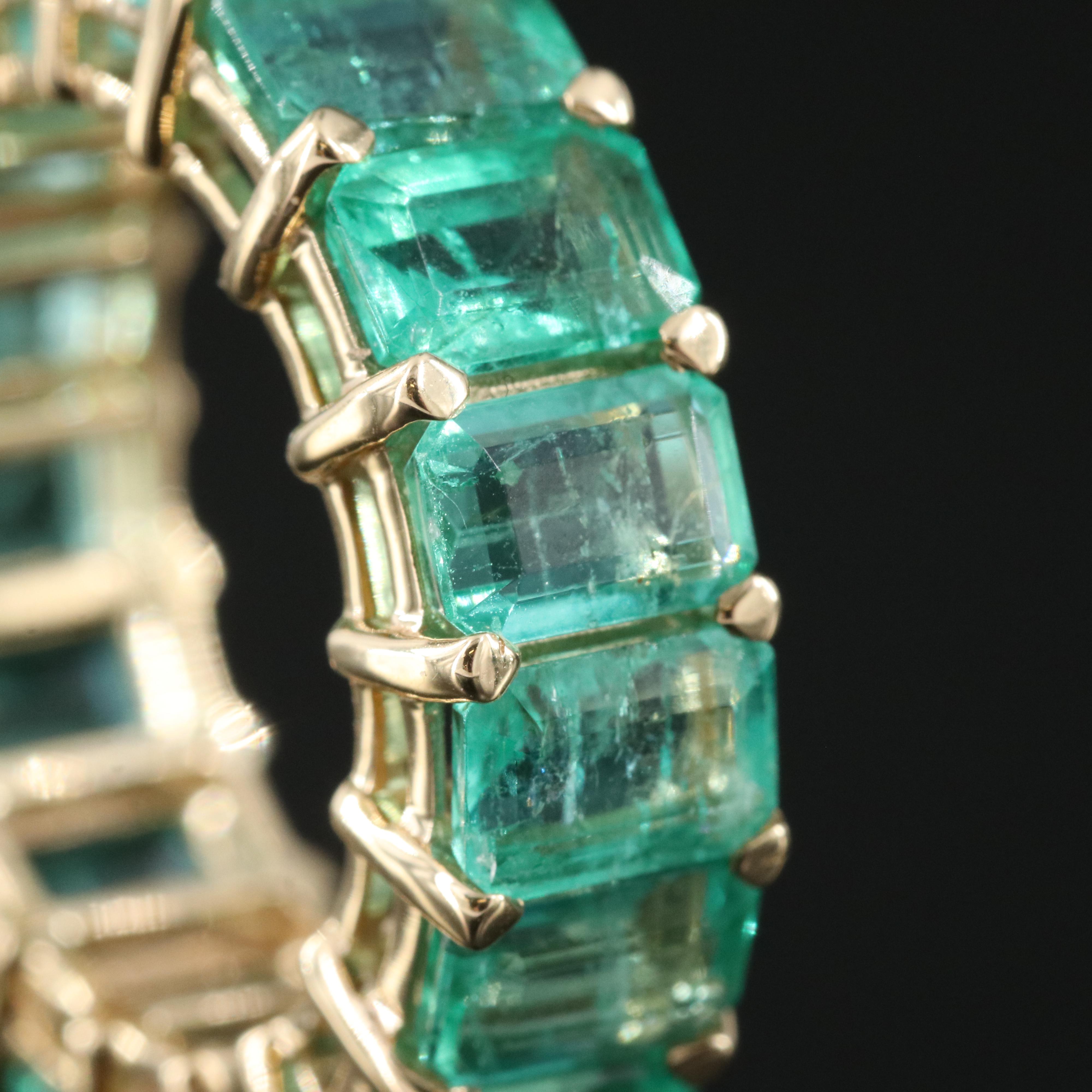 18K 9.95 CTW Emerald Eternity Band