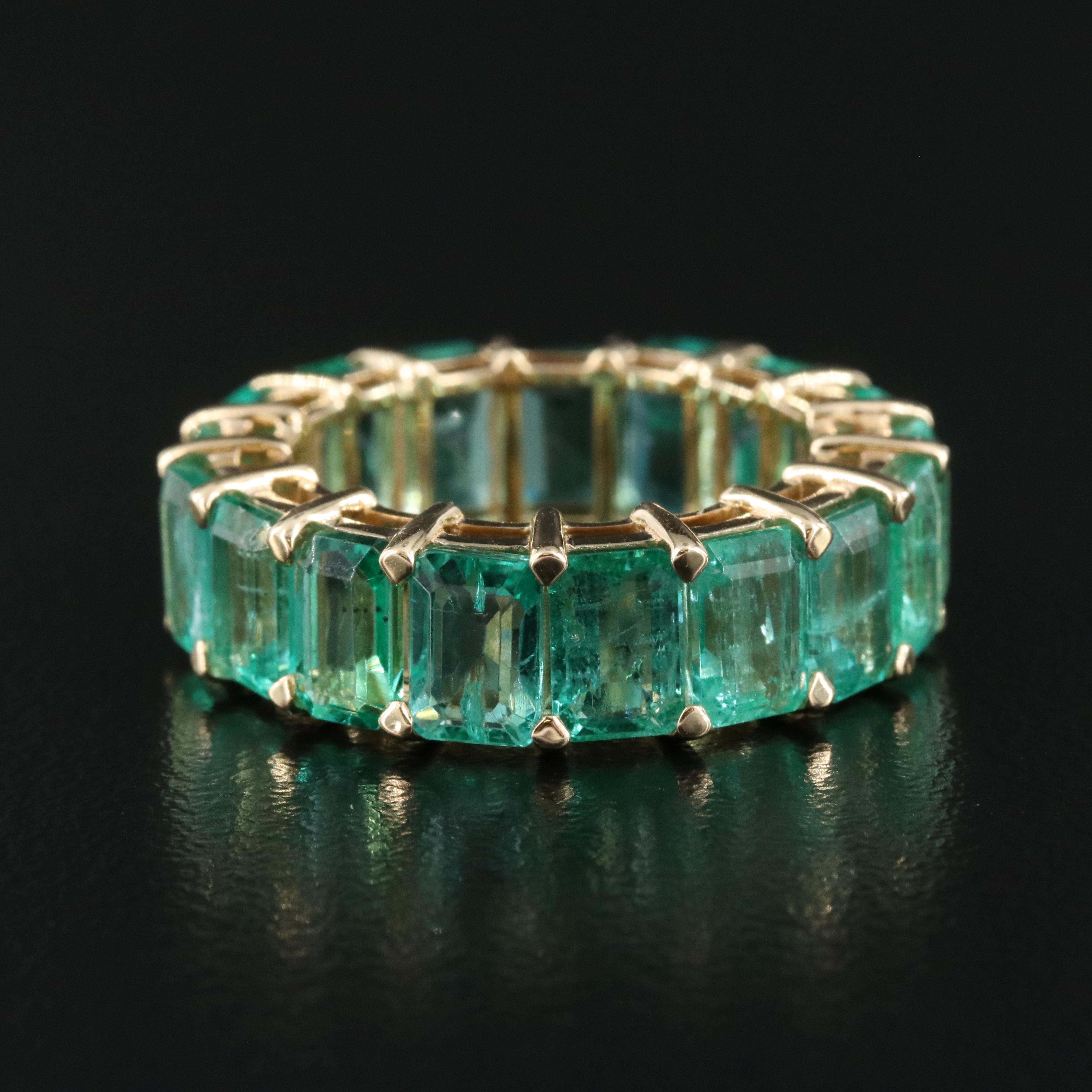 18K 9.95 CTW Emerald Eternity Band