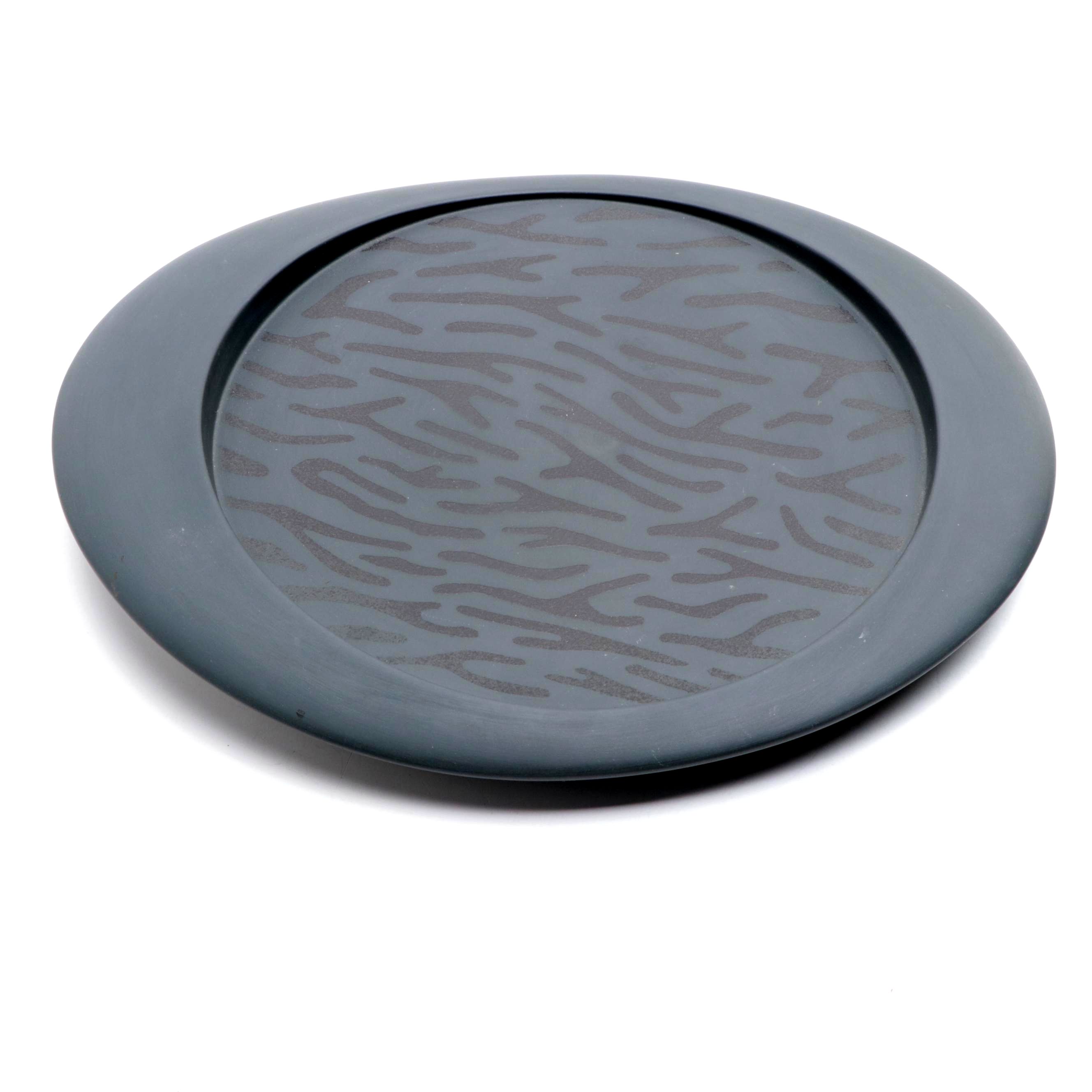 Goyer Bonneau Art Pottery Glossy Tiger Stripe Tray, 2002