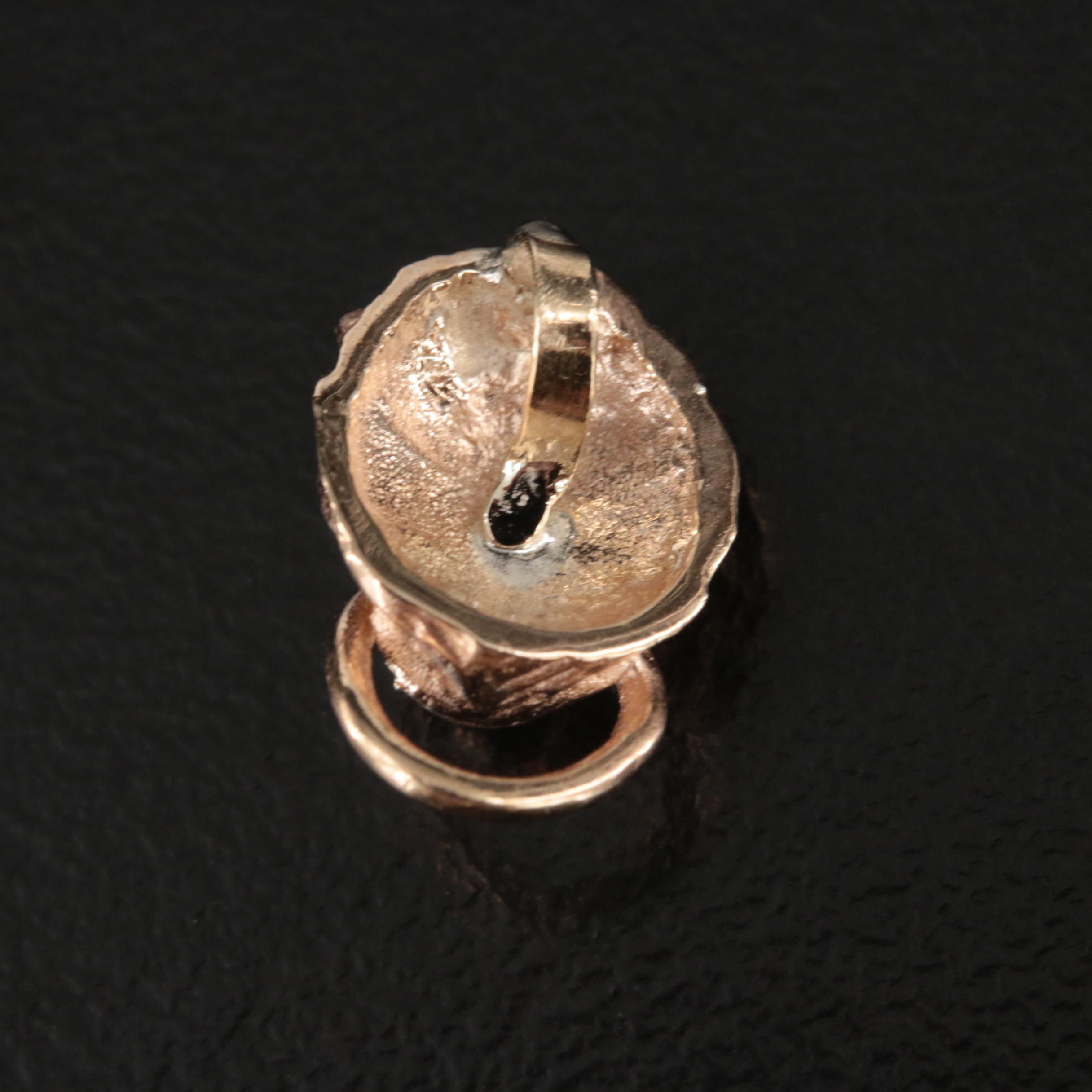 14K 0.01 CT Diamond Lion Head Door Knocker Pendant