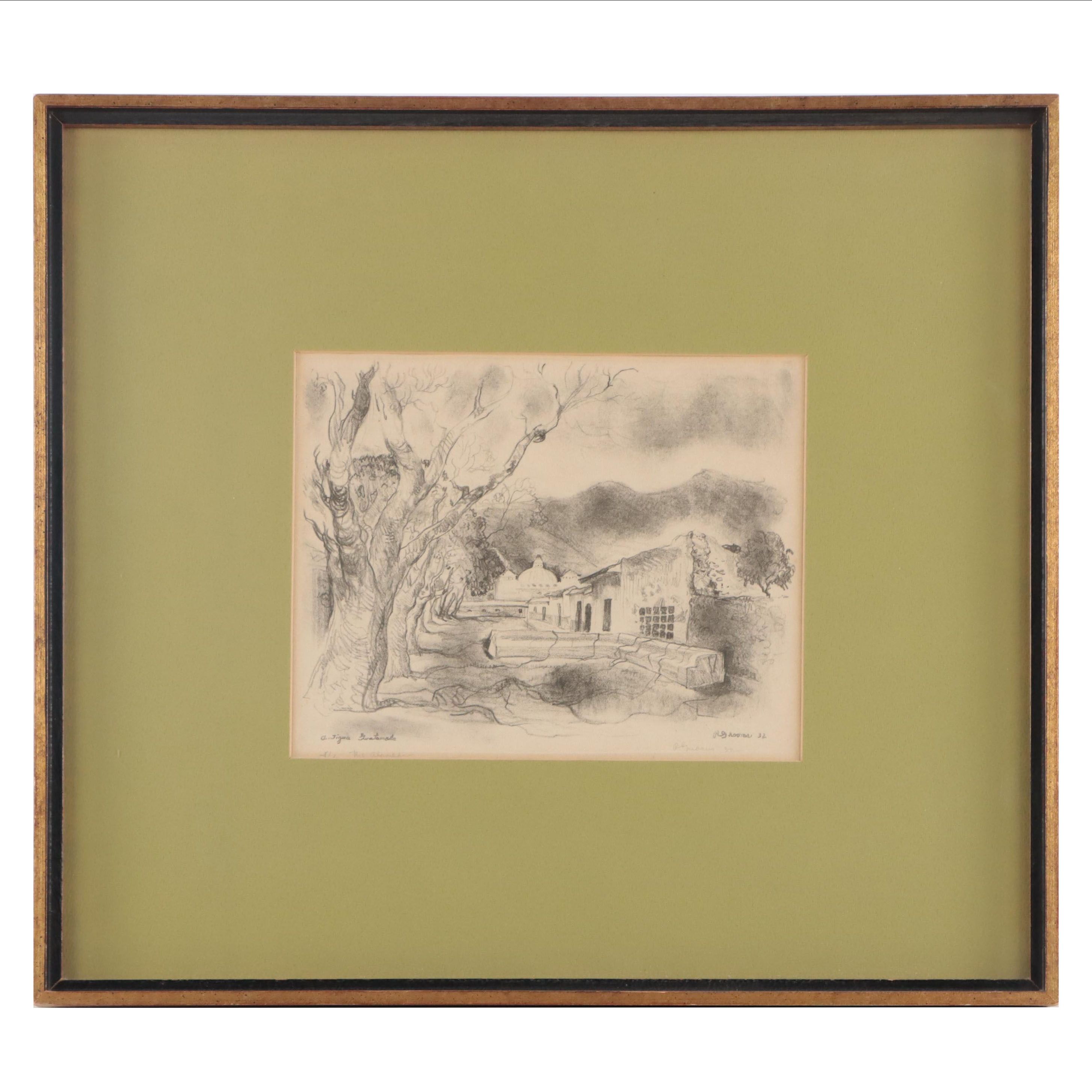 Reginald Grooms Lithograph "The Alameda," 1932