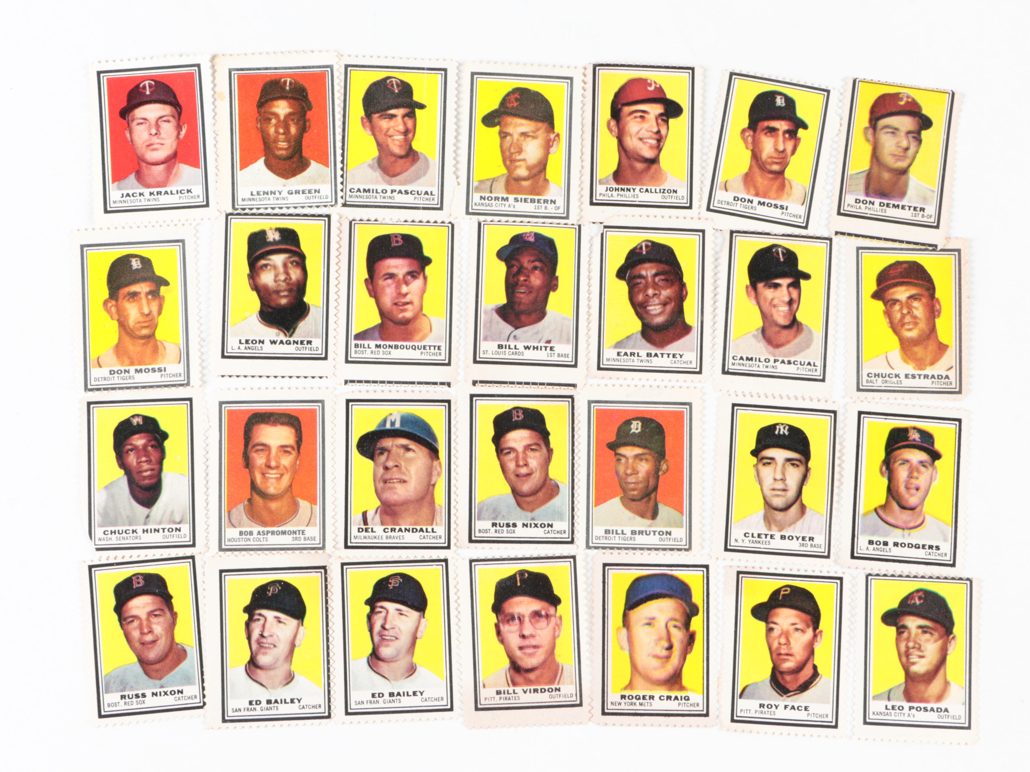 1962 Topps Stamps with Berra, Kaline, Killebrew, Team Stamps and More