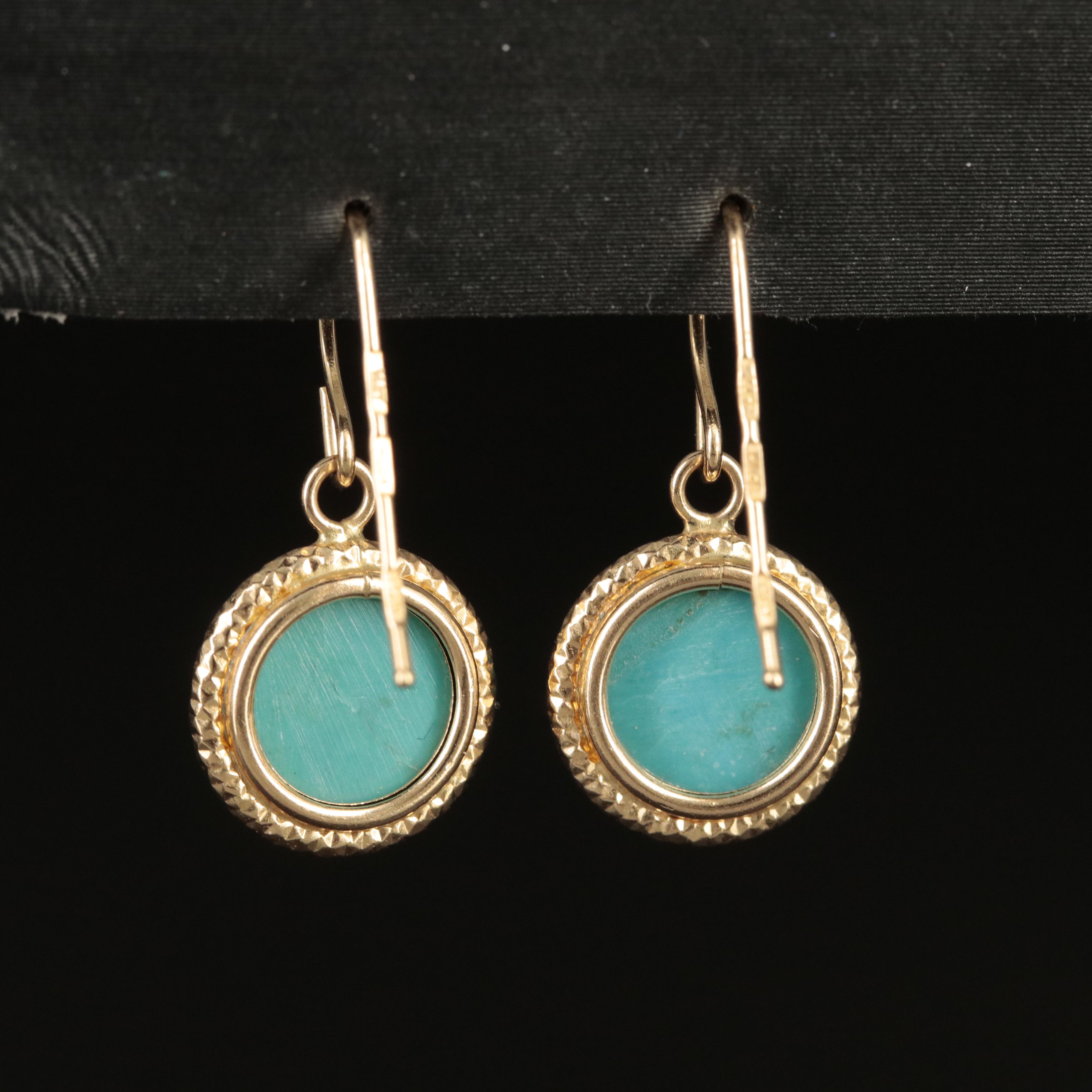 14K Turquoise Drop Earrings