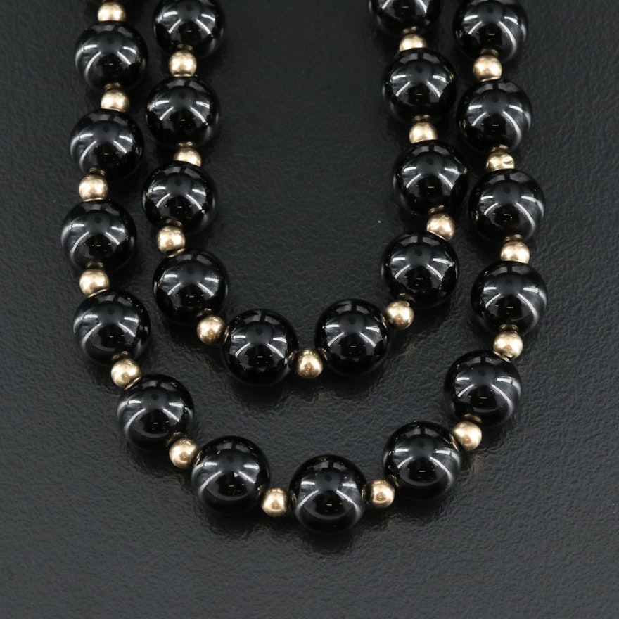 14K Black Onyx Necklace