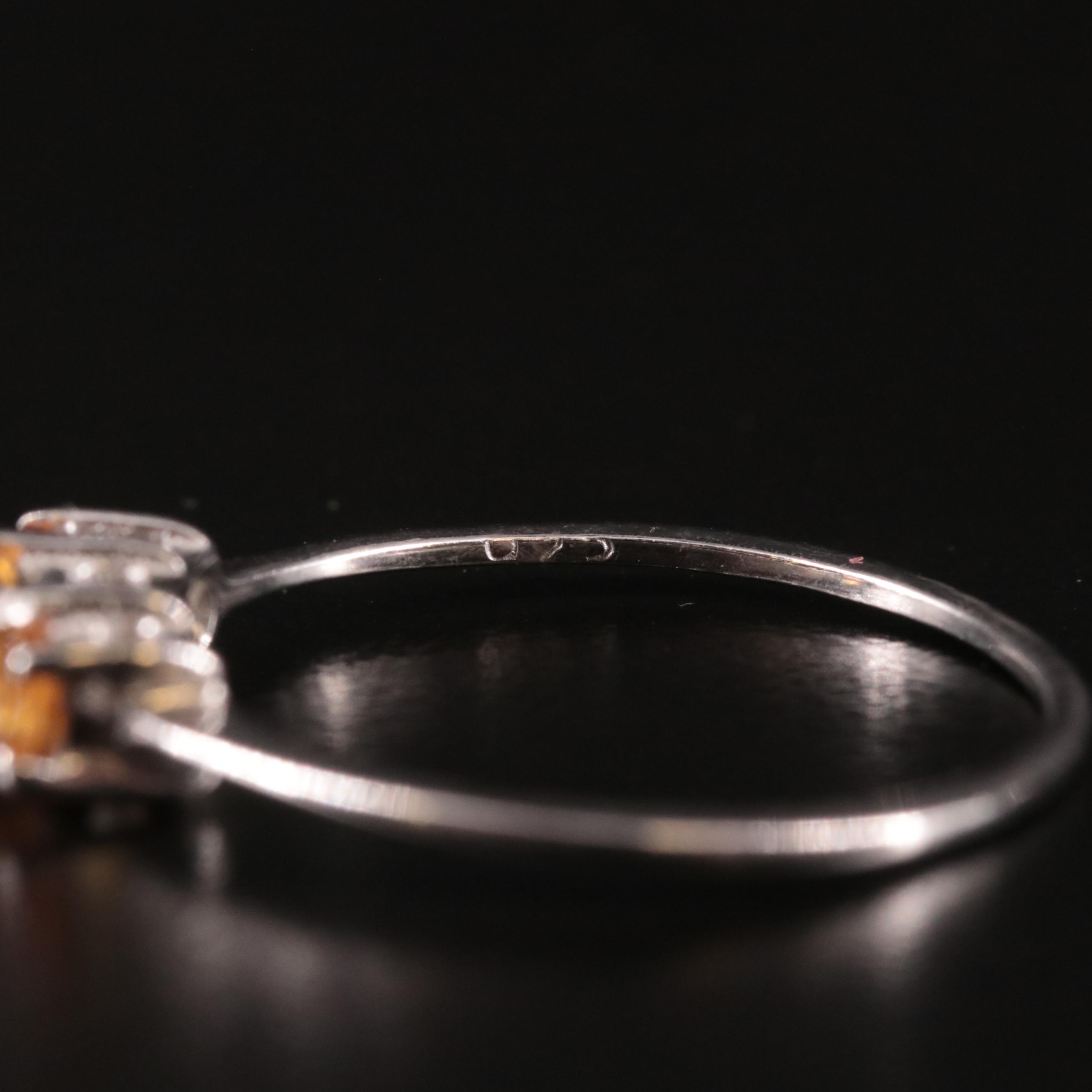 Sterling Citrine Three Stone Ring